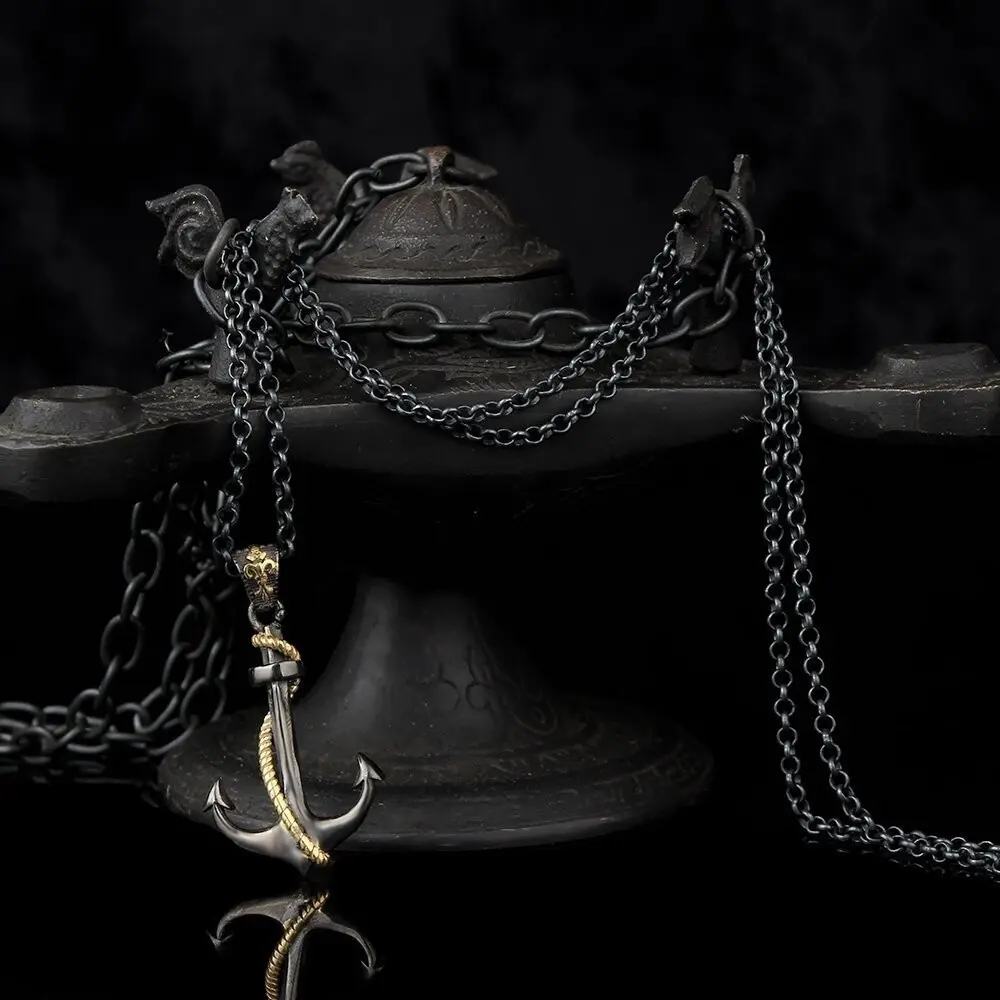 925K Sterling Silver Anchor Necklace
