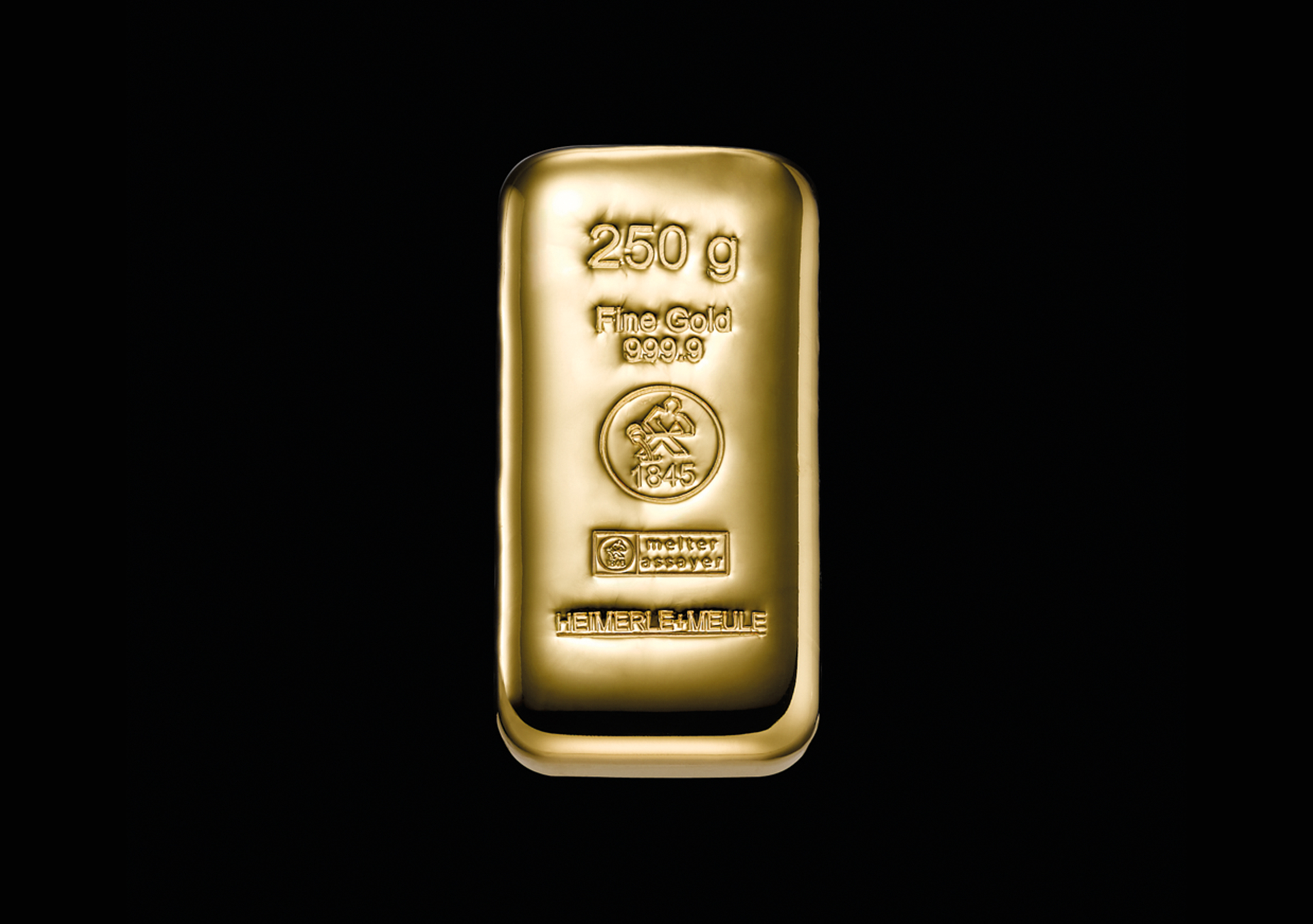 Goldbarren 250 g. gegossen H+M