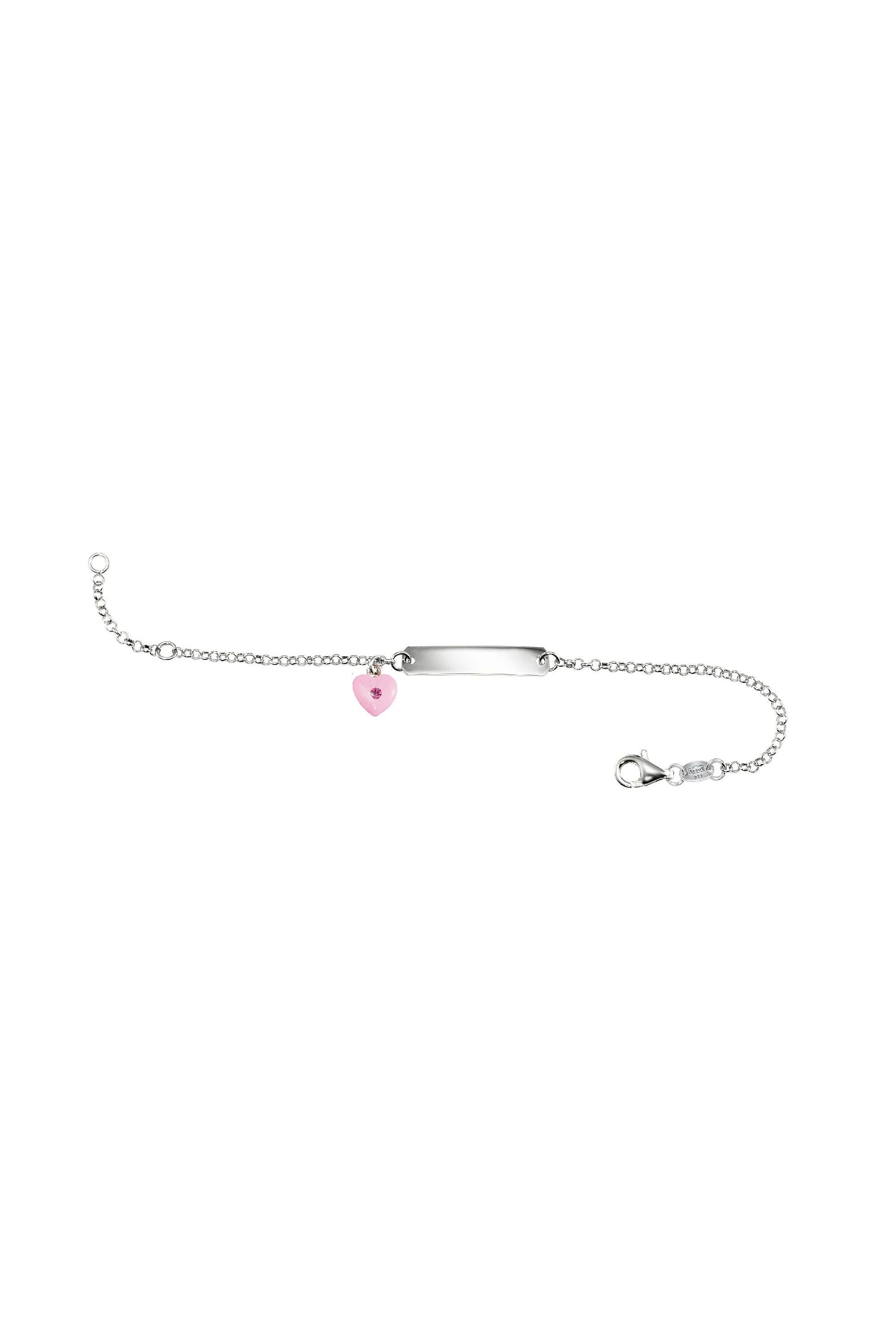 Scout Armband 925/- Sterling Silber rhodiniert Herz rosa Kristall - OneSize (160260021)