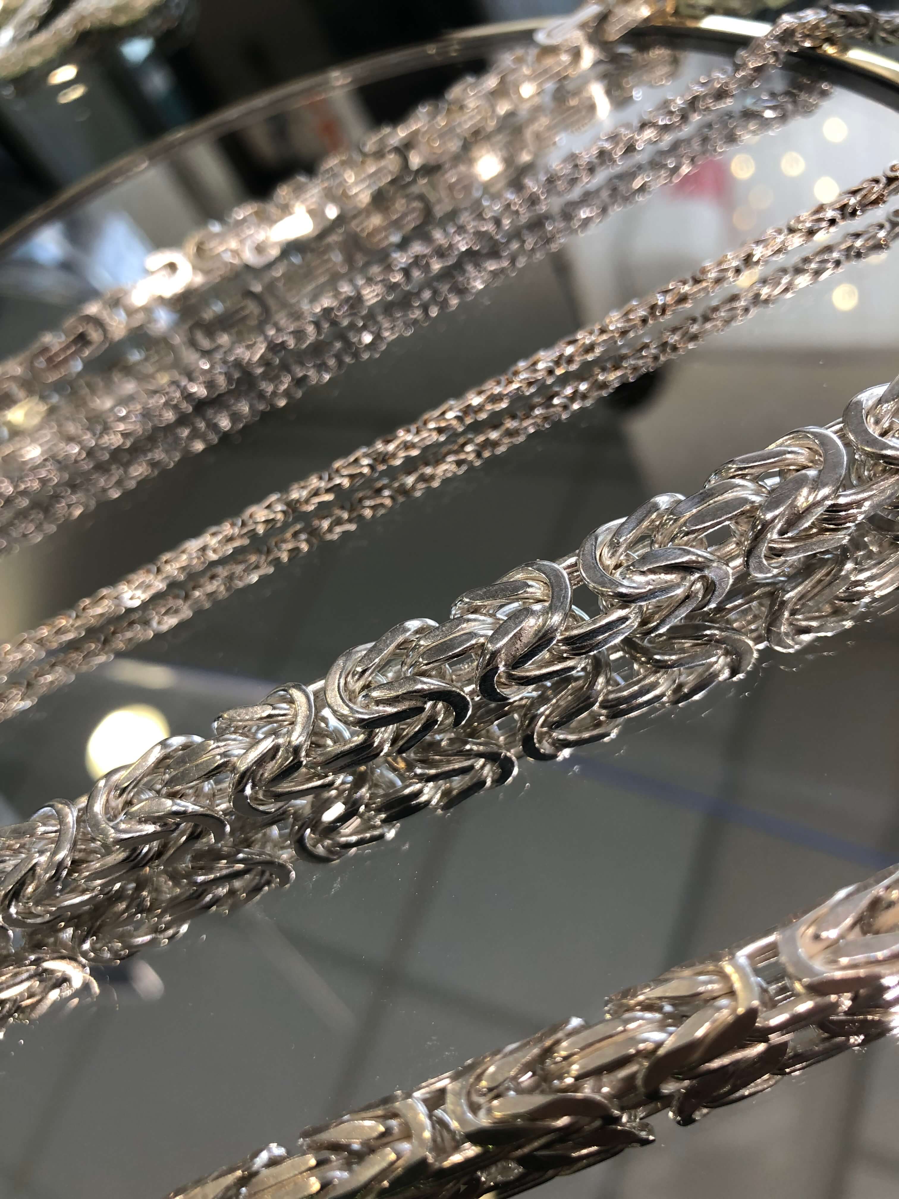 Königskette 5mm 925 Sterling Silber Königs Kette Herren massiv Halskette Armband