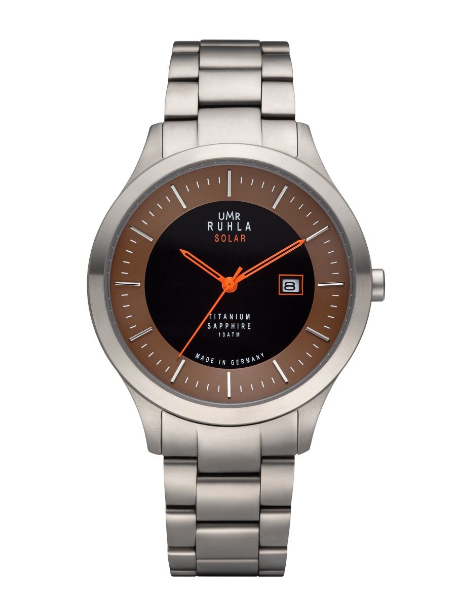 UMR Ruhla 95951M Herrenuhr Solar Titan 41 mm Saphir 10 ATM Braun