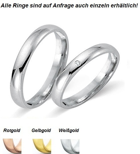 Trauringe 333 Weißgold