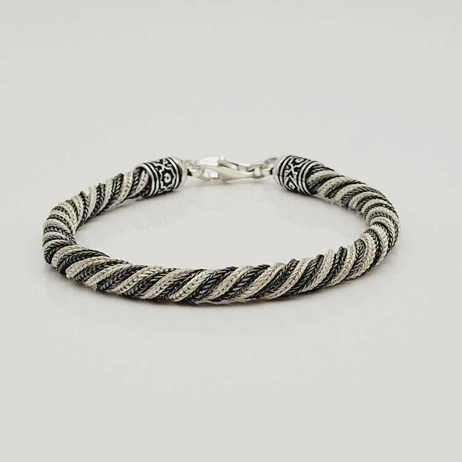 Bracelet Present 925 Silver Gray Black