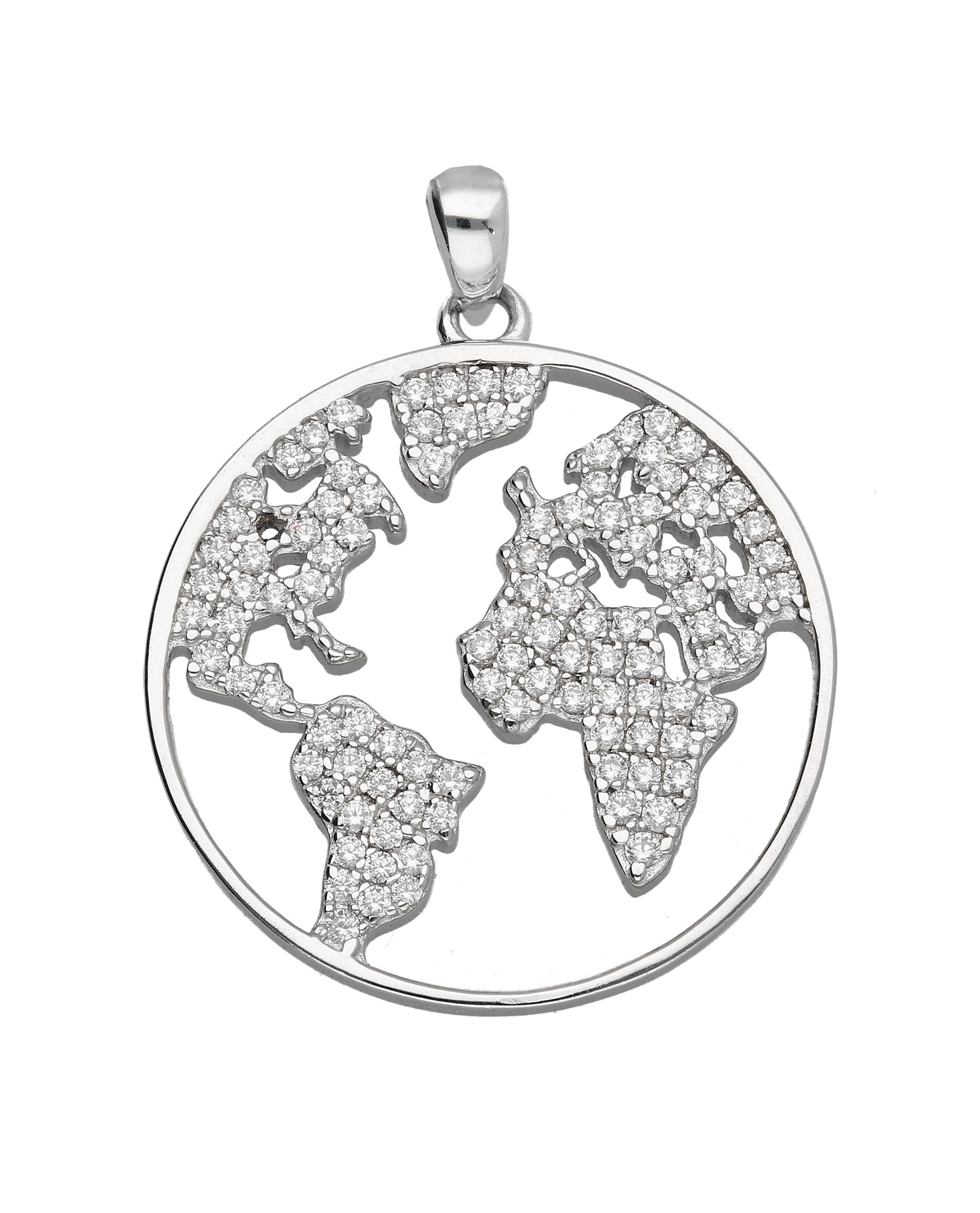 Weltkugel Anhänger aus Silber 925/rh (AN 181294)
