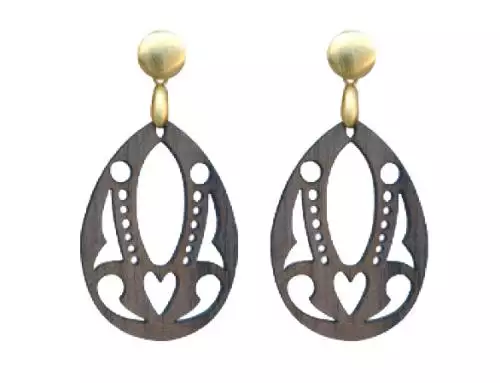 Plume Ohrringe Waidzeit Walnuss