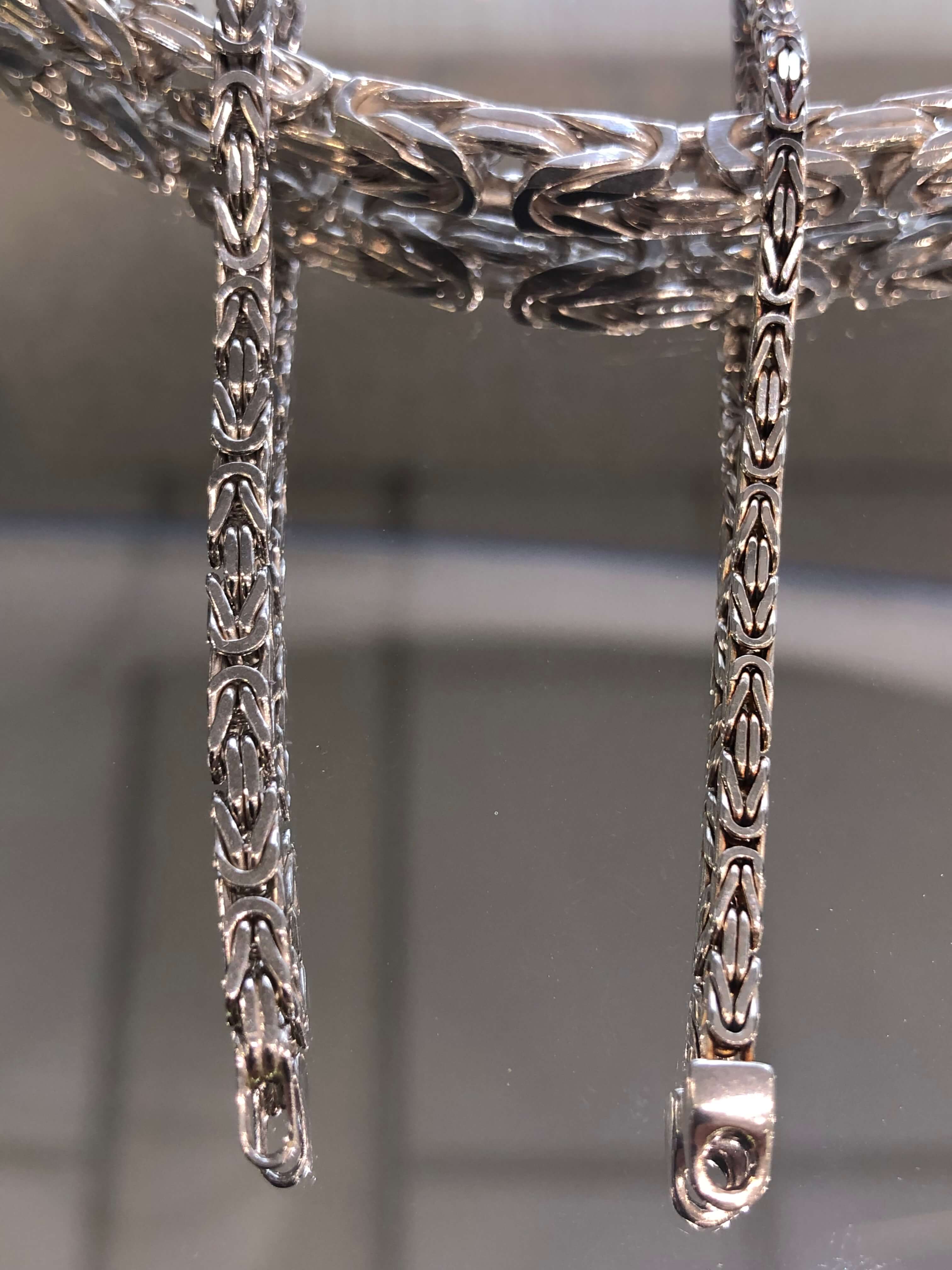 Königskette 2,5mm 925 Sterling Silber Königs Kette Herren massiv Halskette Armband