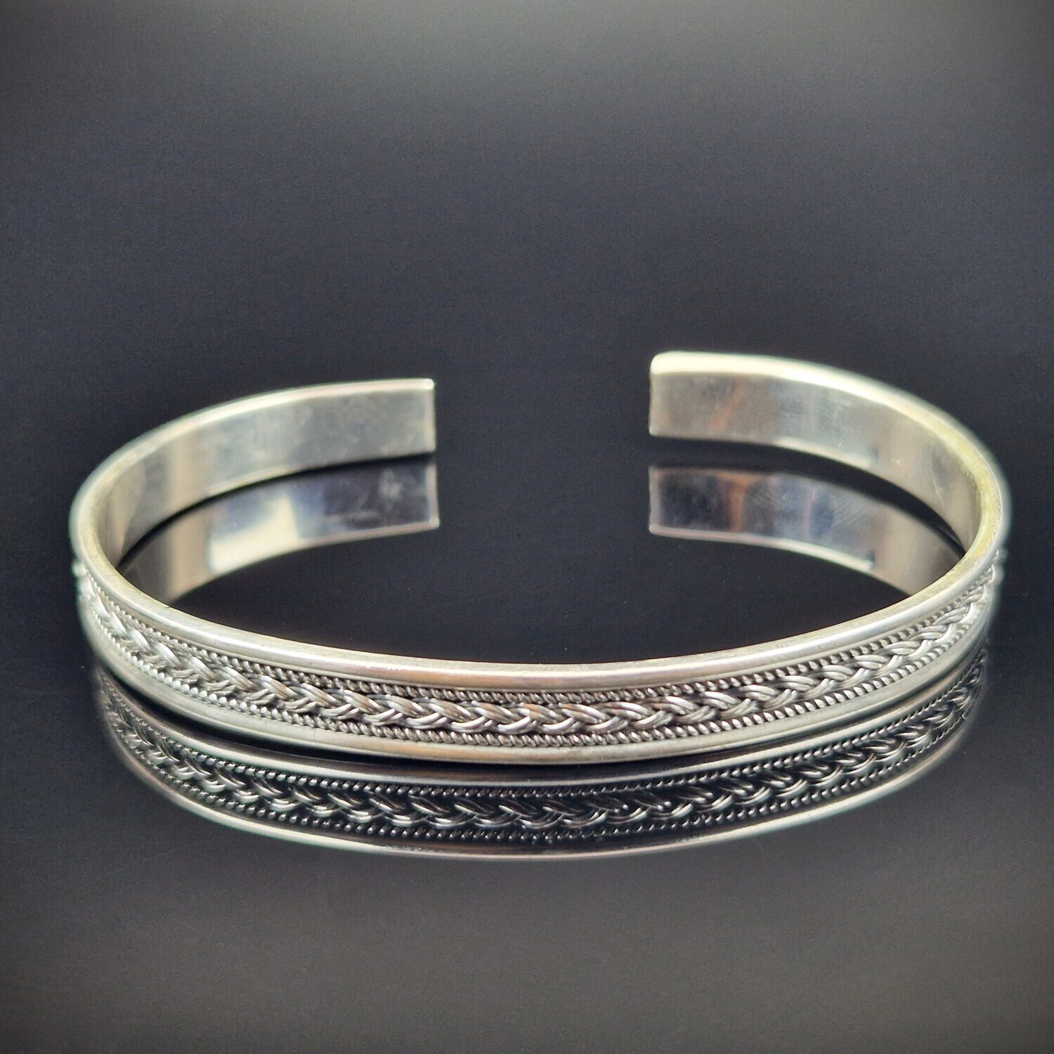 925 Silver Unisex Handmade Bangle Bracelet Bangle