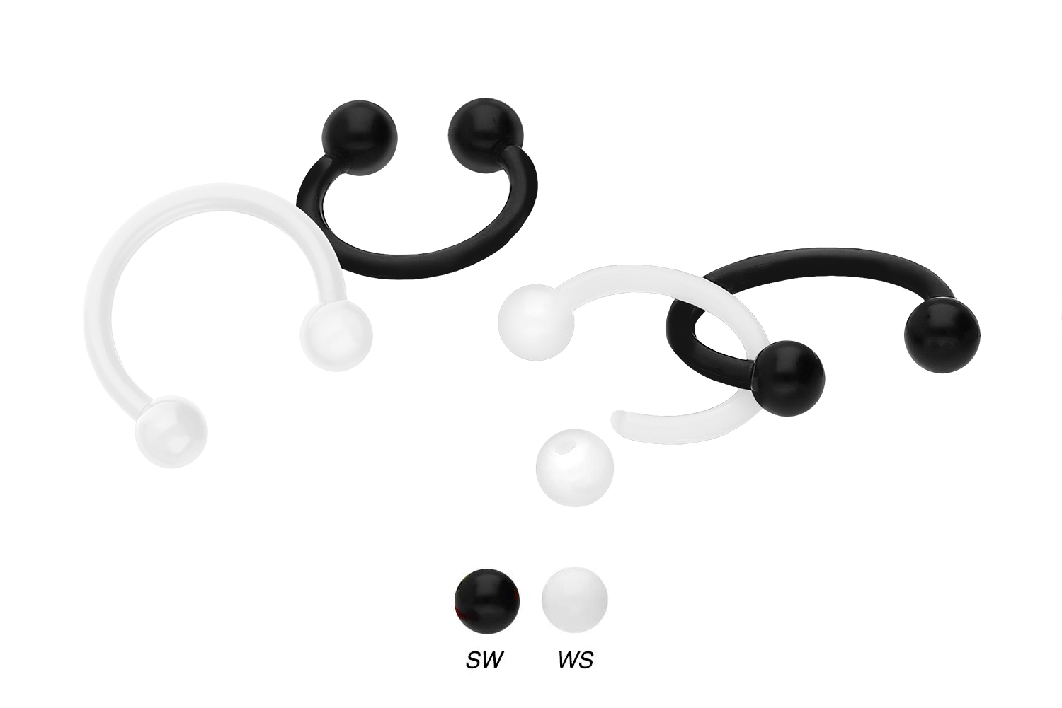 Acryl Hufeisenring flexibel UNIFARBEN (UV302_[190679])