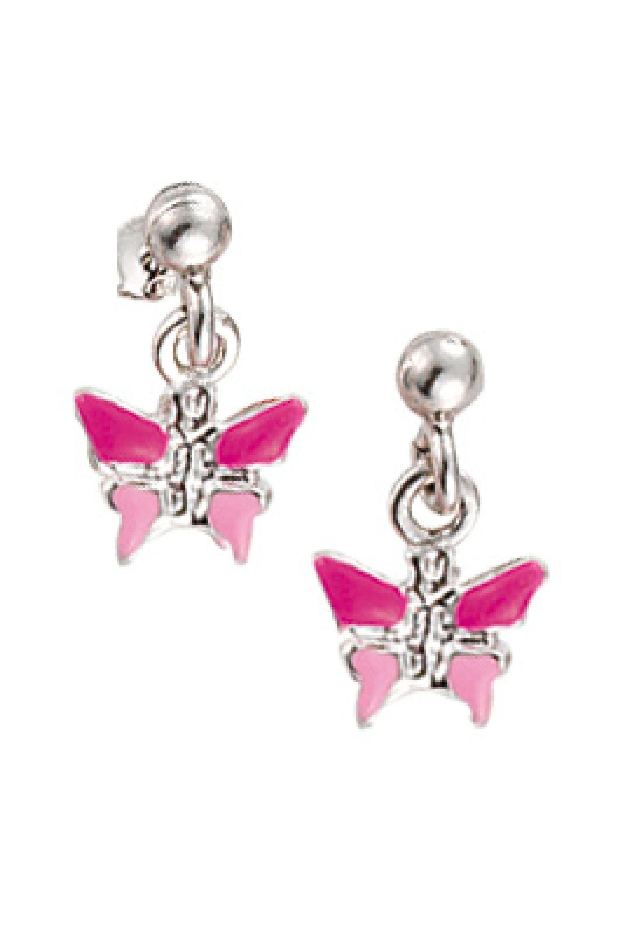 Scout Ohrhänger 925/- Sterling Silber rhodiniert Schmetterling pink/rosa - OneSize (160230004)