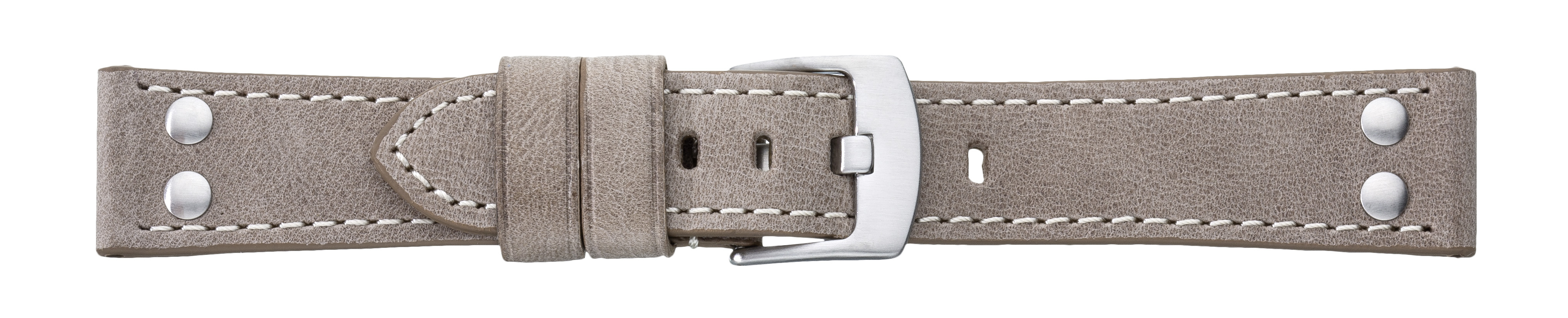 Lederband Vintage-Look Nieten Tassilo grau (0758)