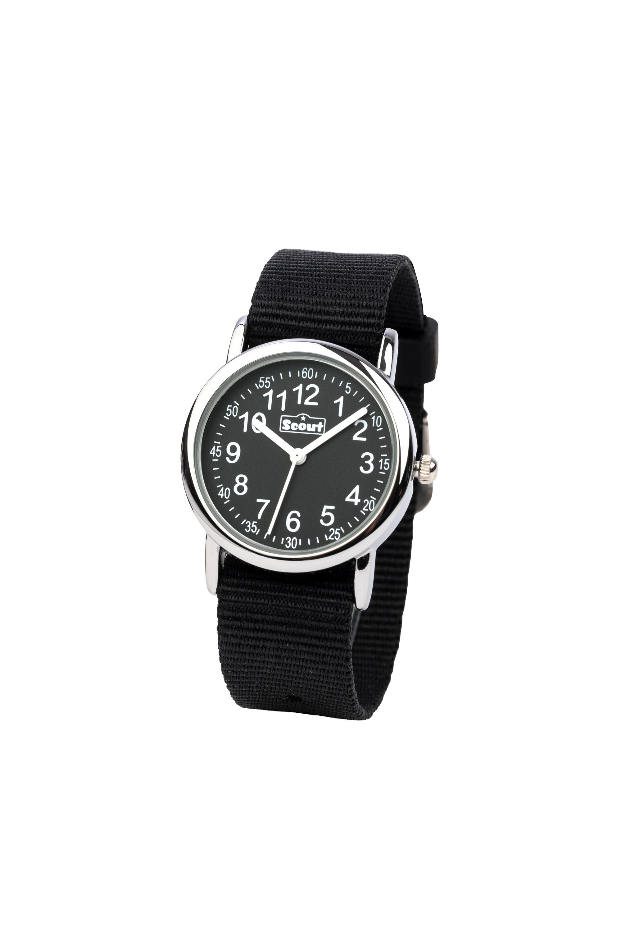 Scout Kinderuhr analog aus der Serie "Start up" mit schwarzem Textilband und Quarzwerk, wasserdicht bis 5bar - OneSize (164000005)
