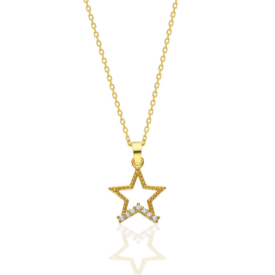 Dangling Star Necklace - 925 SILVER