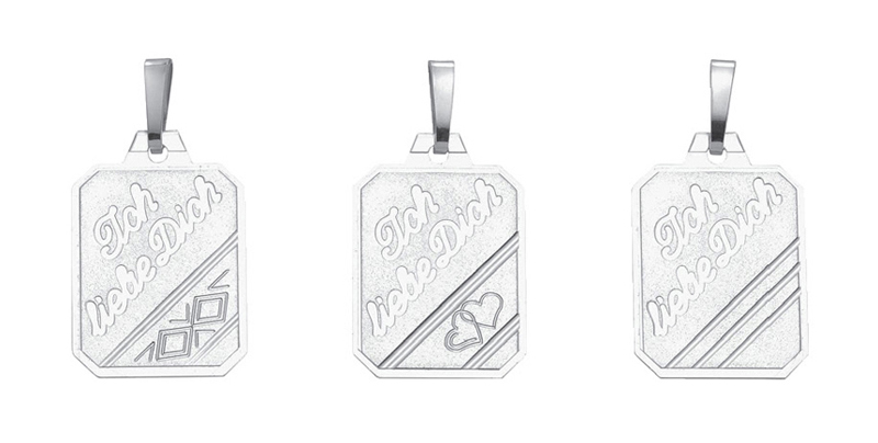 Eckige Gravurplatte mit Schrift aus Silber (GP 150694)