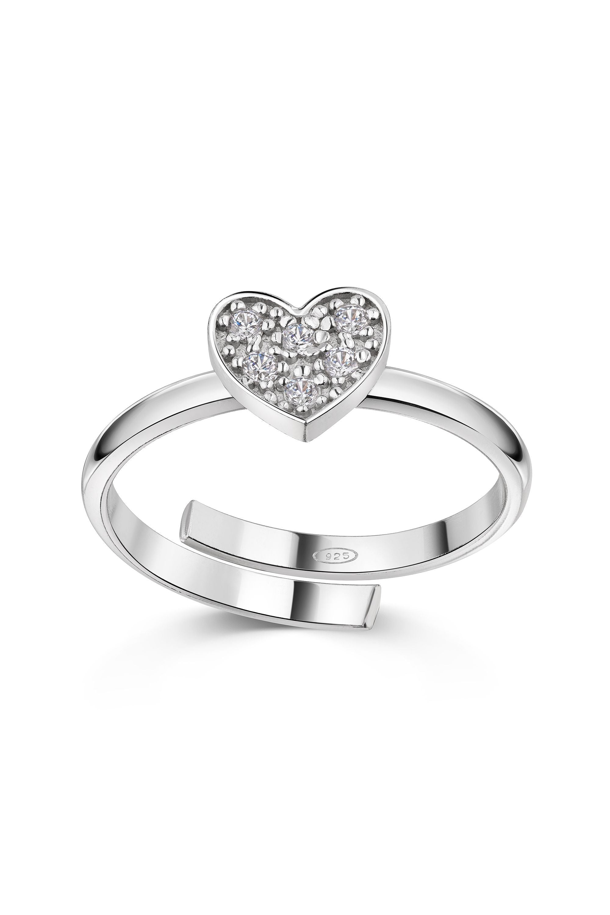 Scout Ring 925/- Sterling Silber rhodiniert Herz Zirkonia (160270006)
