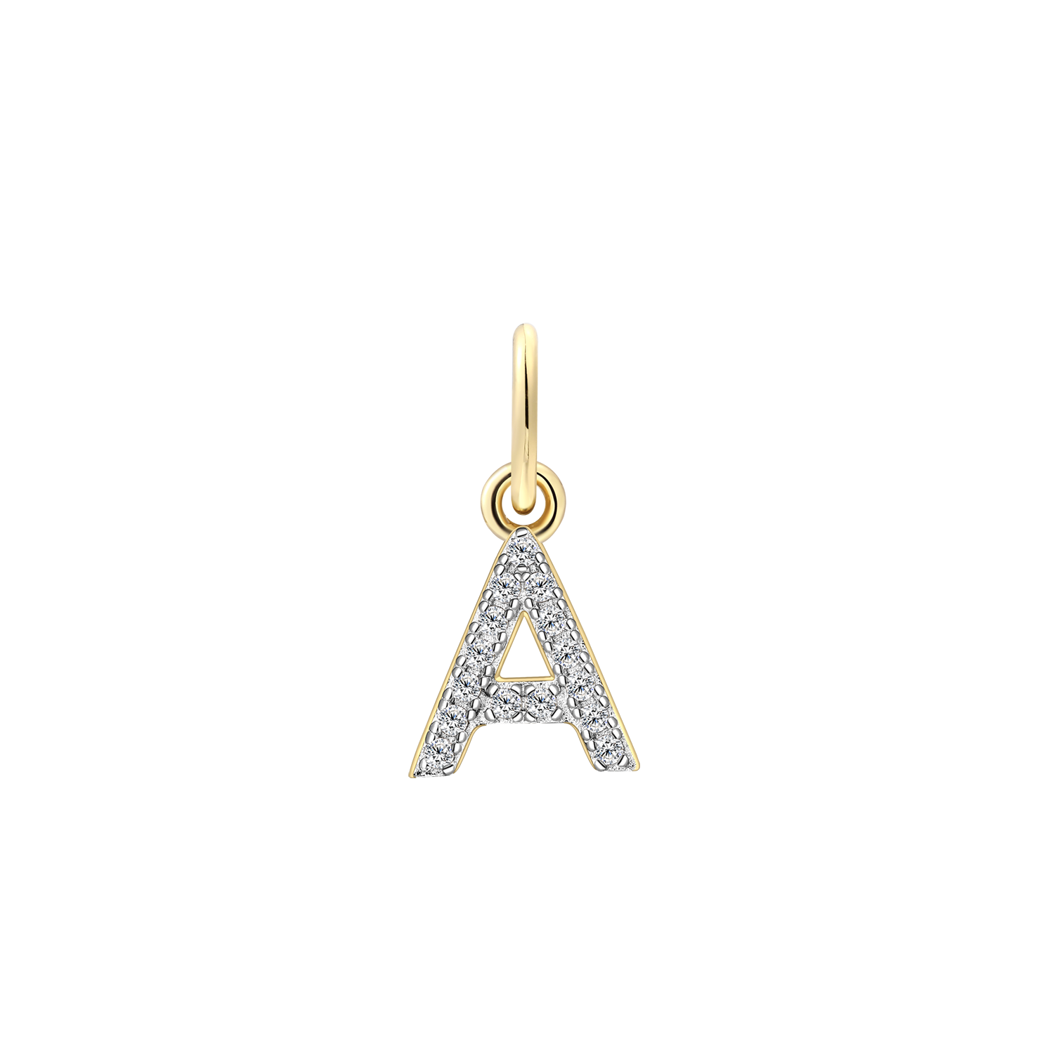A LETTER Charm 925/- Sterlingsilber, 18k Vergoldung - goldfarben (XS10450G/A · goldfarben, silberfarben)