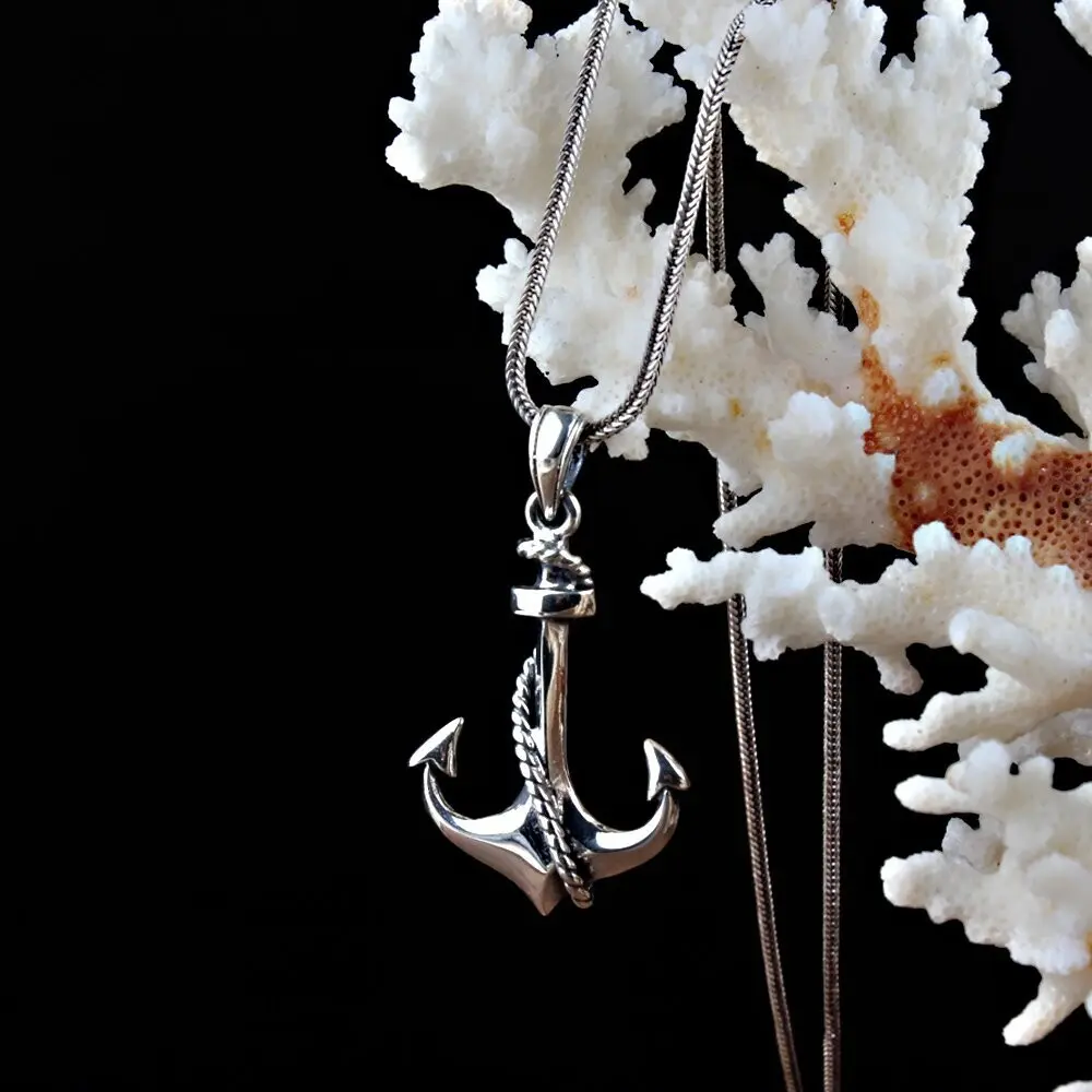 925K Sterling Silver Anchor​ Necklace
