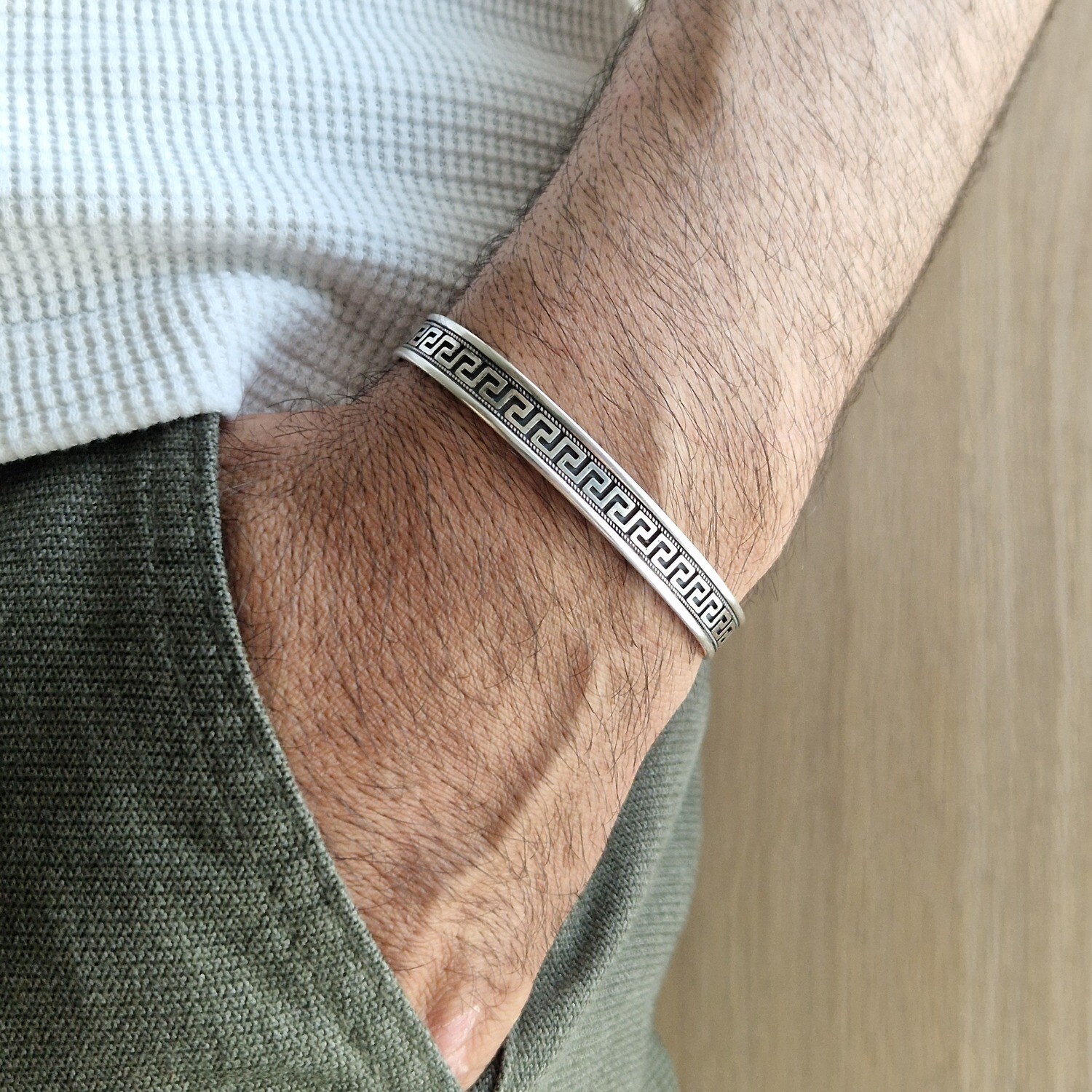 925 Silver Unisex Handmade Bangle Bracelet