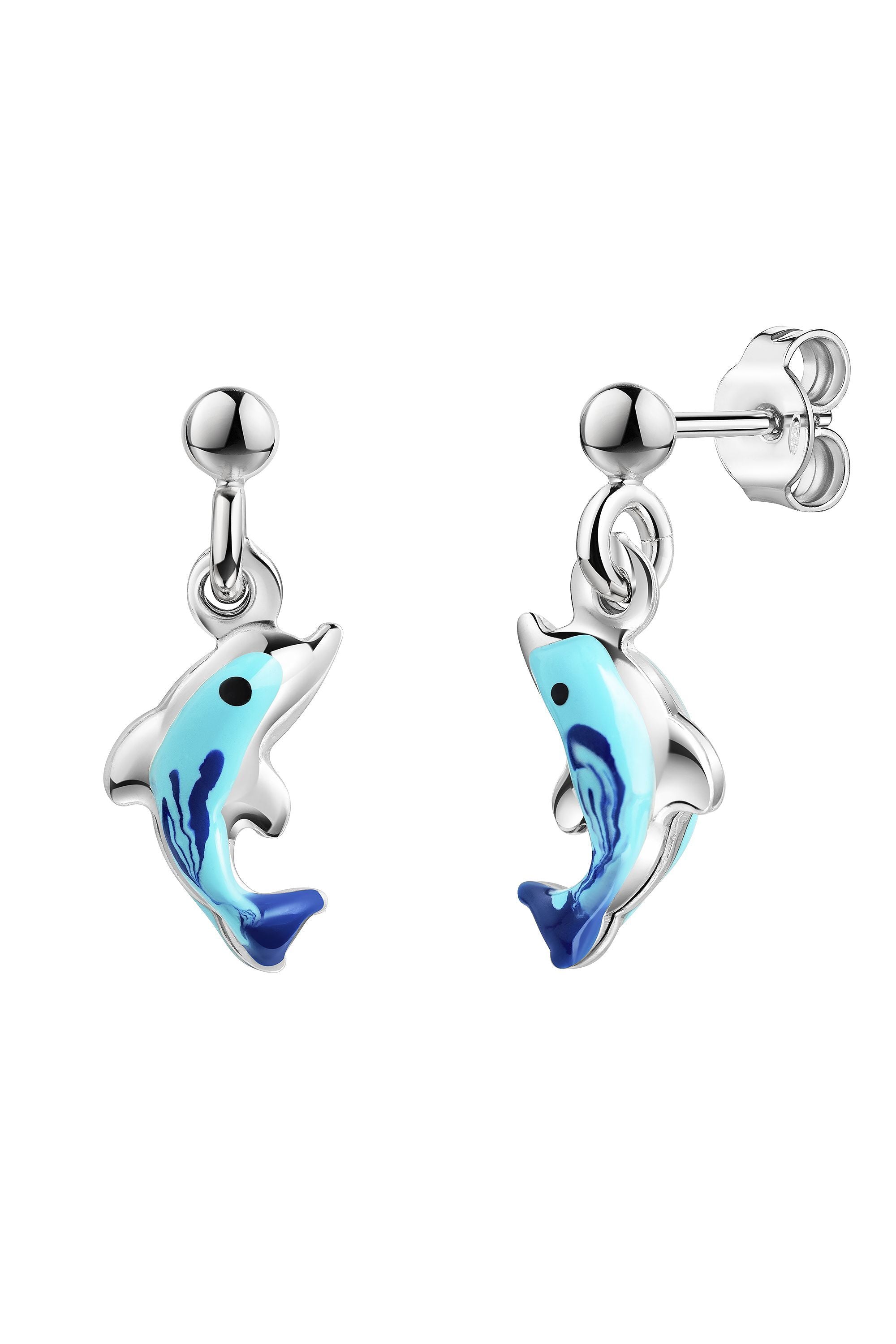 Scout Ohrhänger 925/- Sterling Silber rhodiniert Delfine blau (160230001)