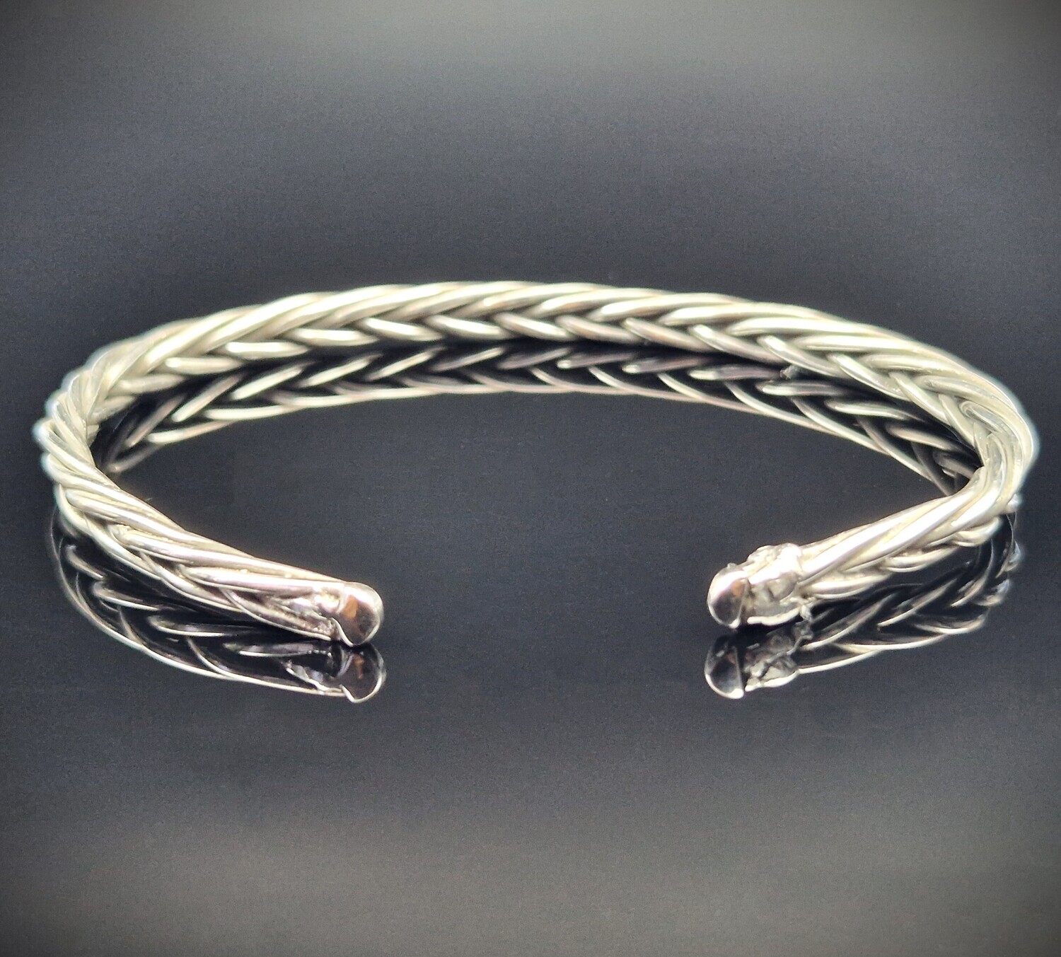 925 Silver Unisex Handmade Bangle Bracelet Bangle | Wadlyn (WAC-020)