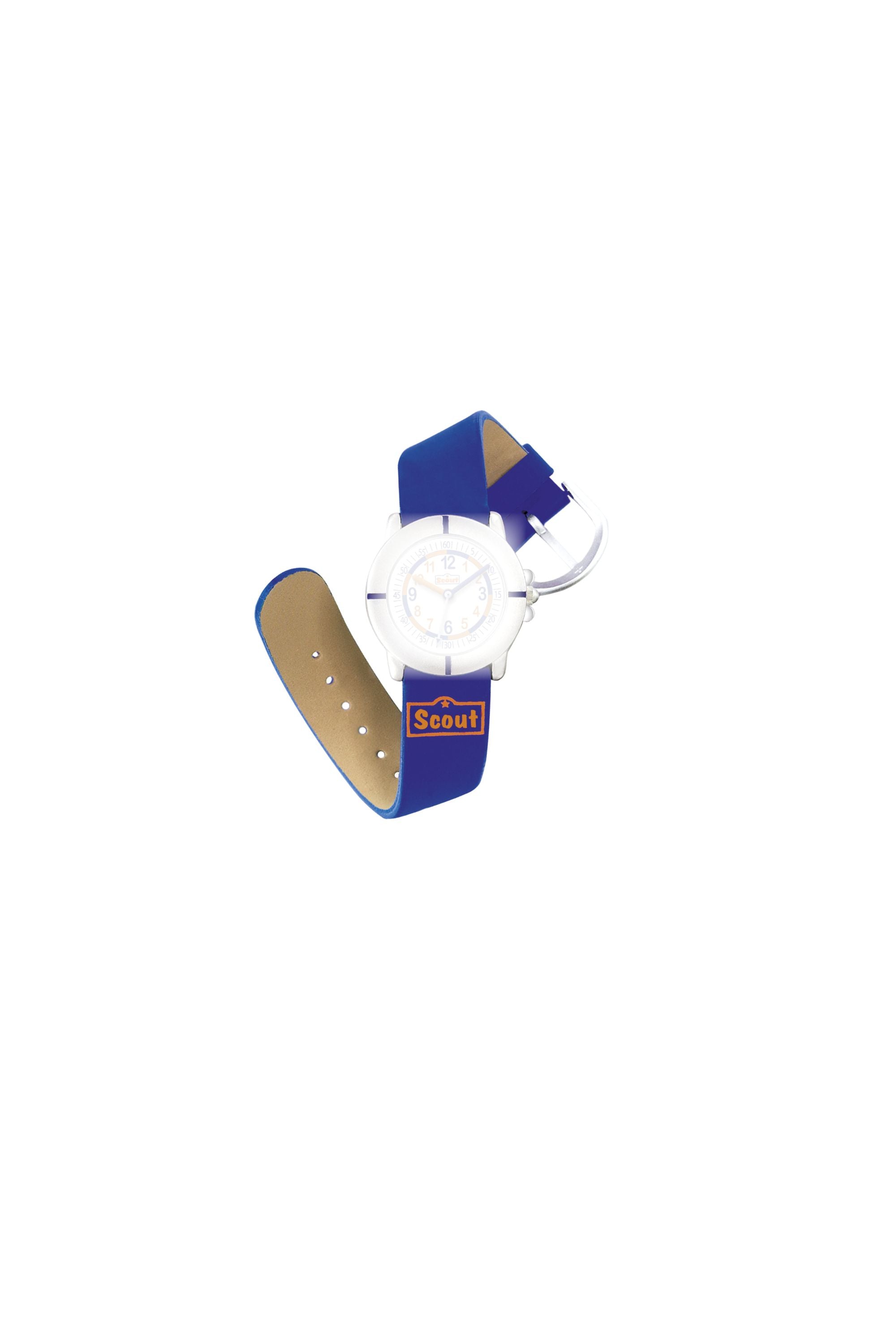 Scout Kunstlederband blau orangenes Scout-Logo (164000168)