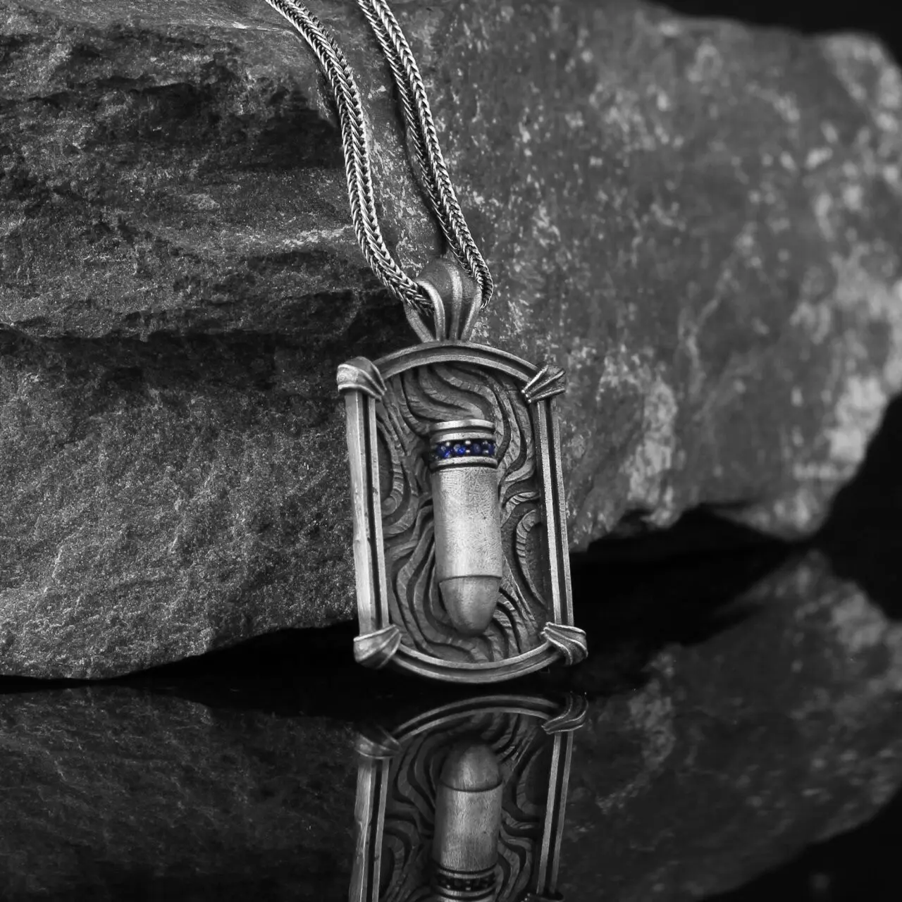 925K Sterling Silver Bullet Necklace