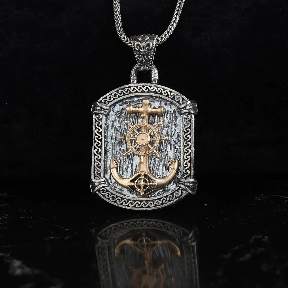 925K Sterling Silver Anchor Necklace