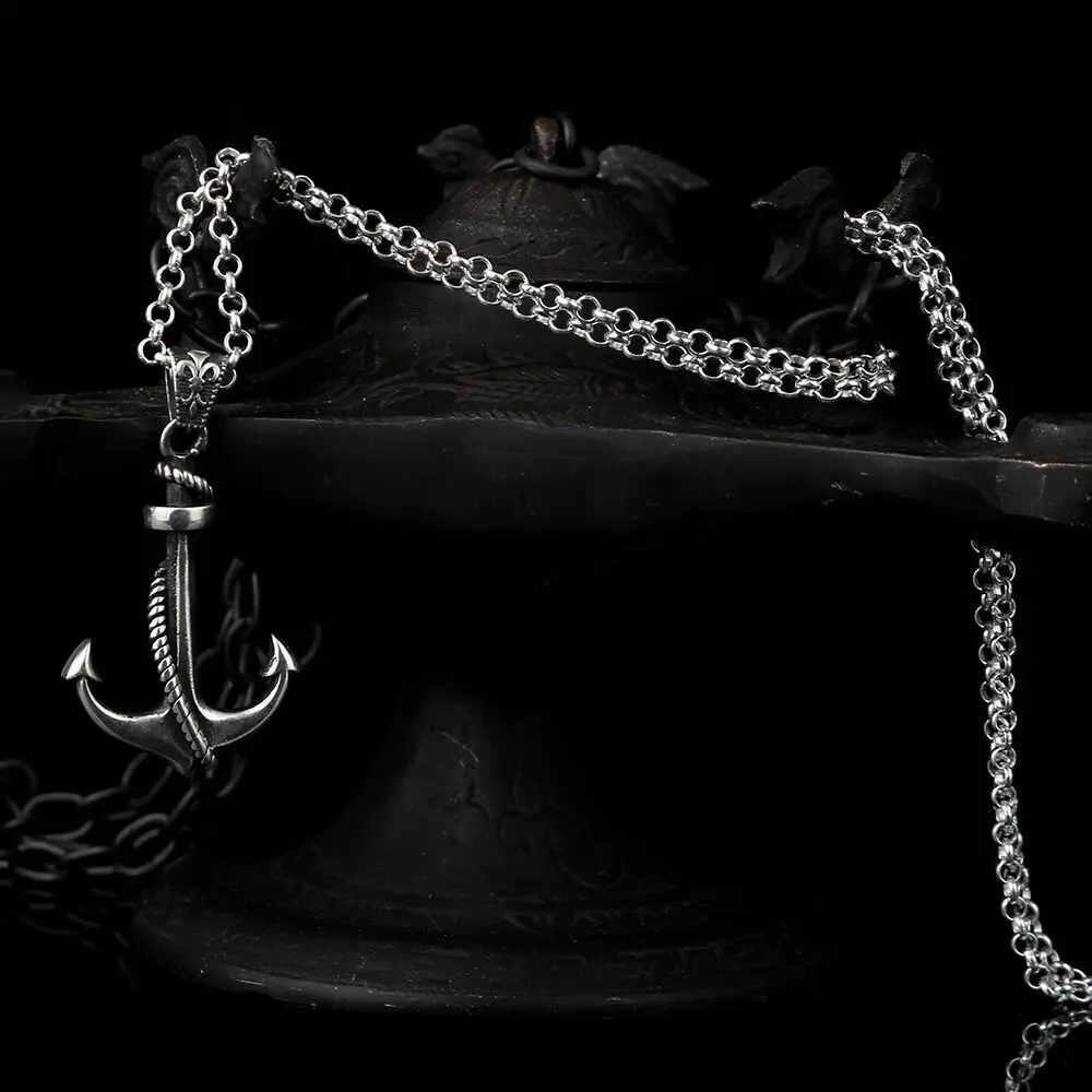 925K Sterling Silver Anchor Necklace