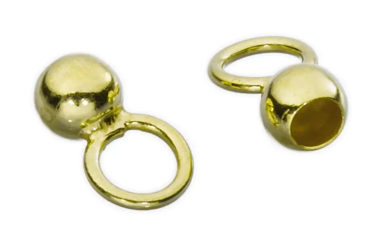 Kugelkapsel große geschl. Öse 4,0mm 925/- verg.