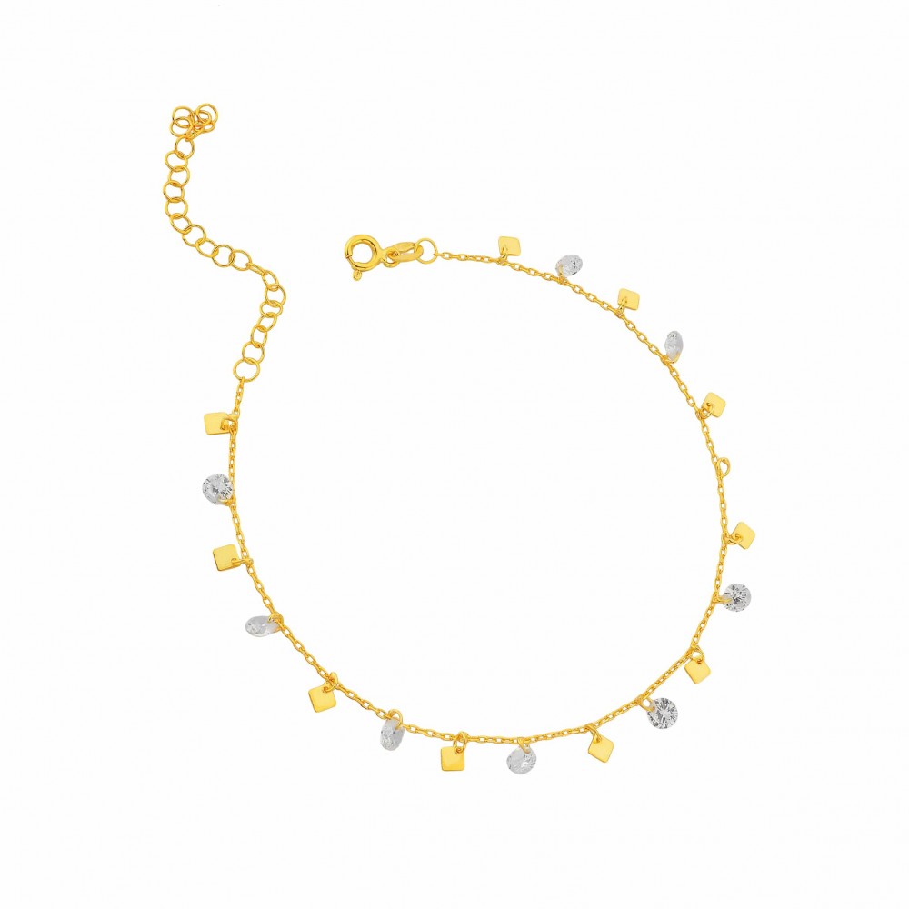 Square X Diamond Anklet