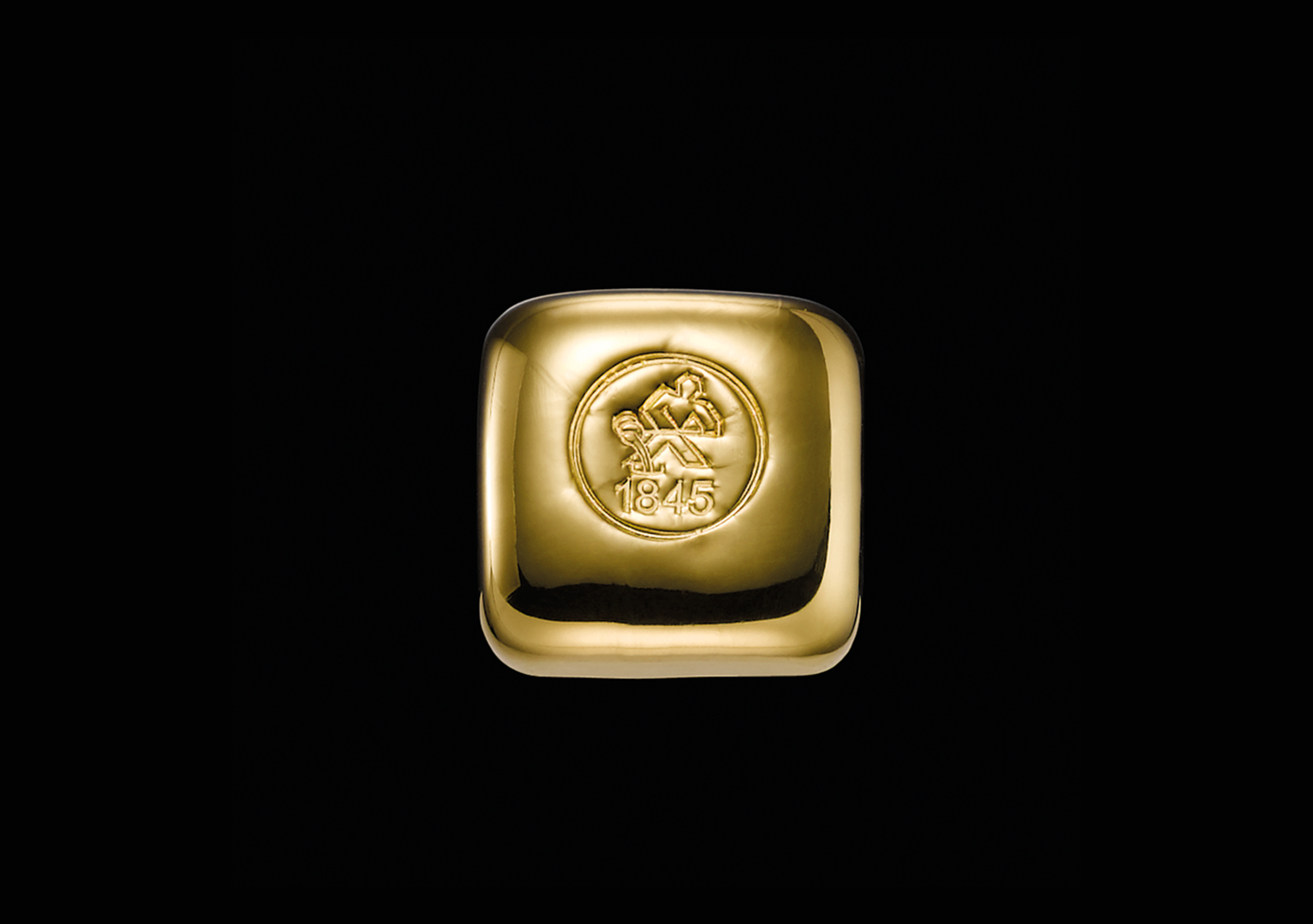 Goldbarren 50 g. gegossen H+M