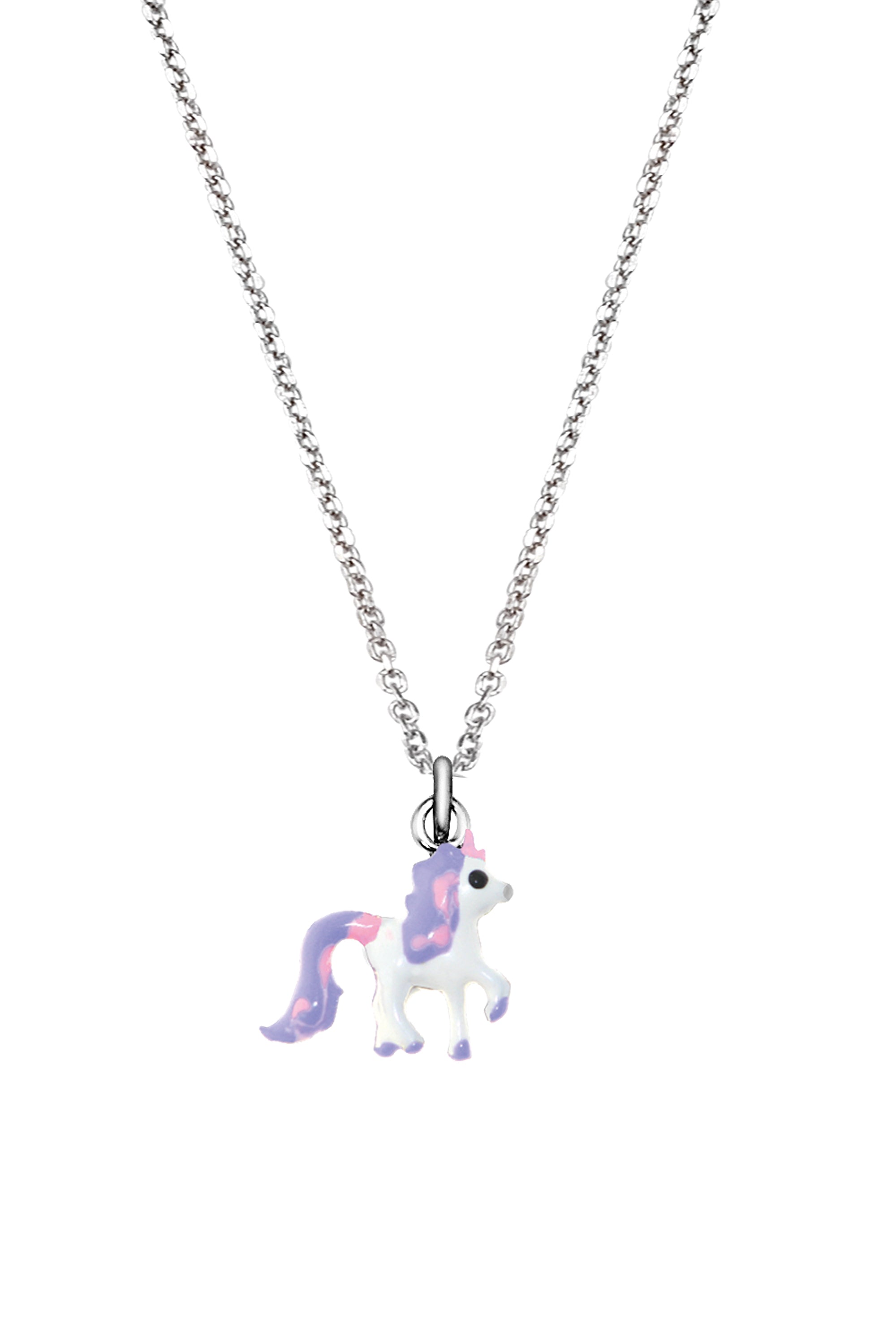 Scout Anhänger mit Kette 925/- Sterling Silber rhodiniert Einhorn lila/pink - OneSize (500245624)