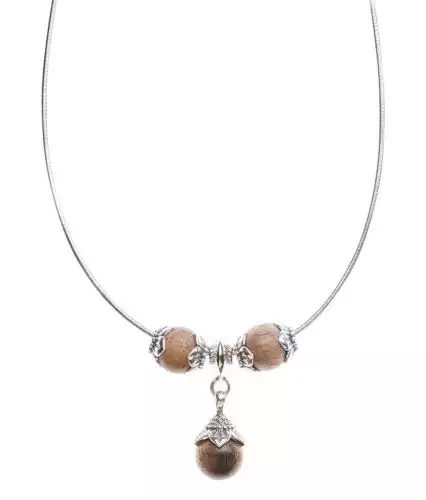 Blüten Silbercollier Waidzeit Walnuss