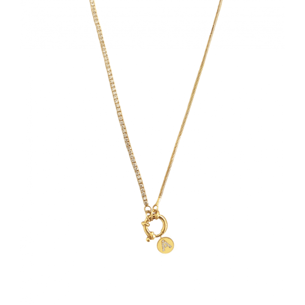 Chain Design Italia Iced Round Zirkonia Buchstabenkette