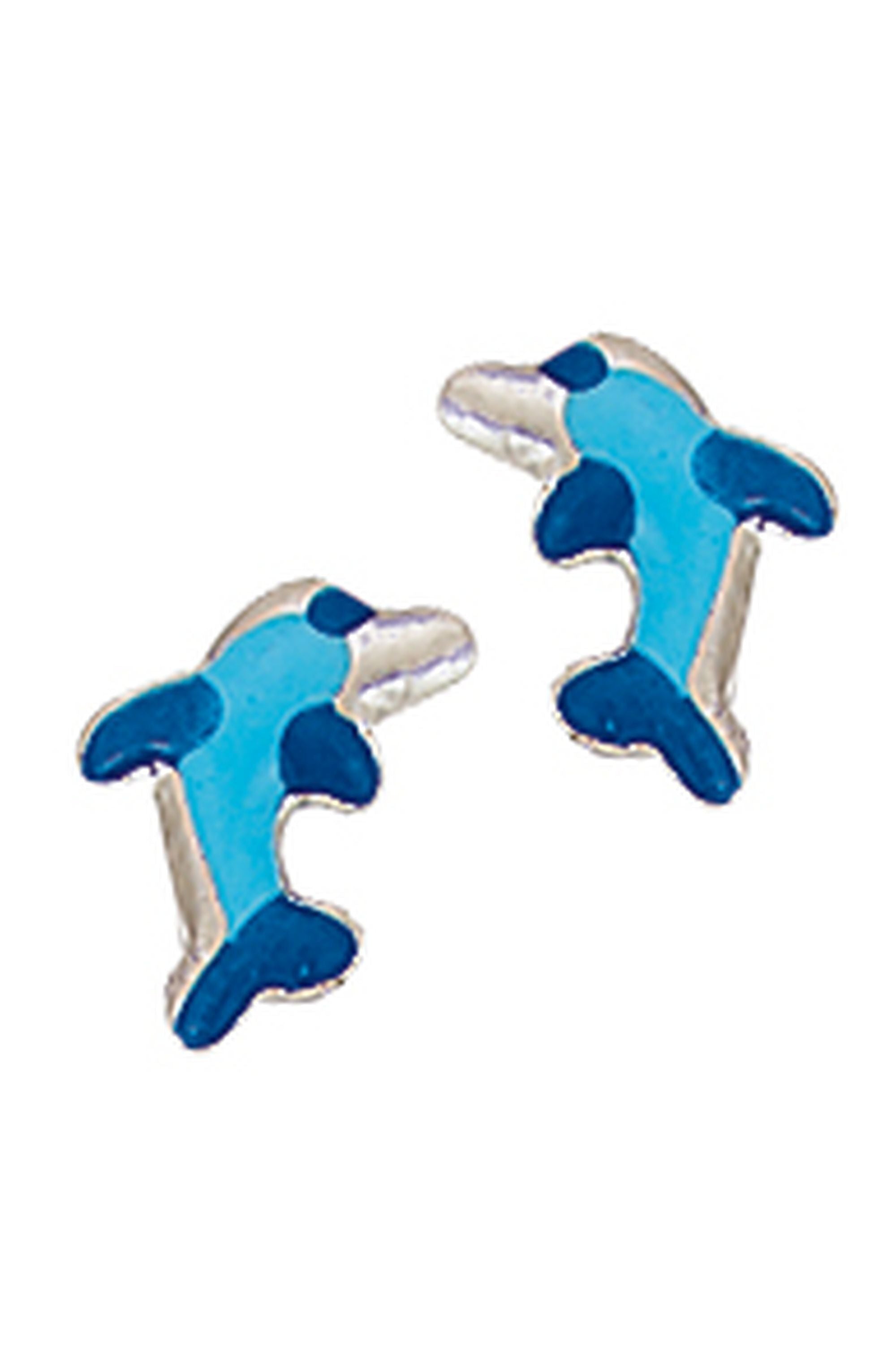 Scout Ohrstecker 925/- Sterling Silber rhodiniert Delfin blau - OneSize (160220011)