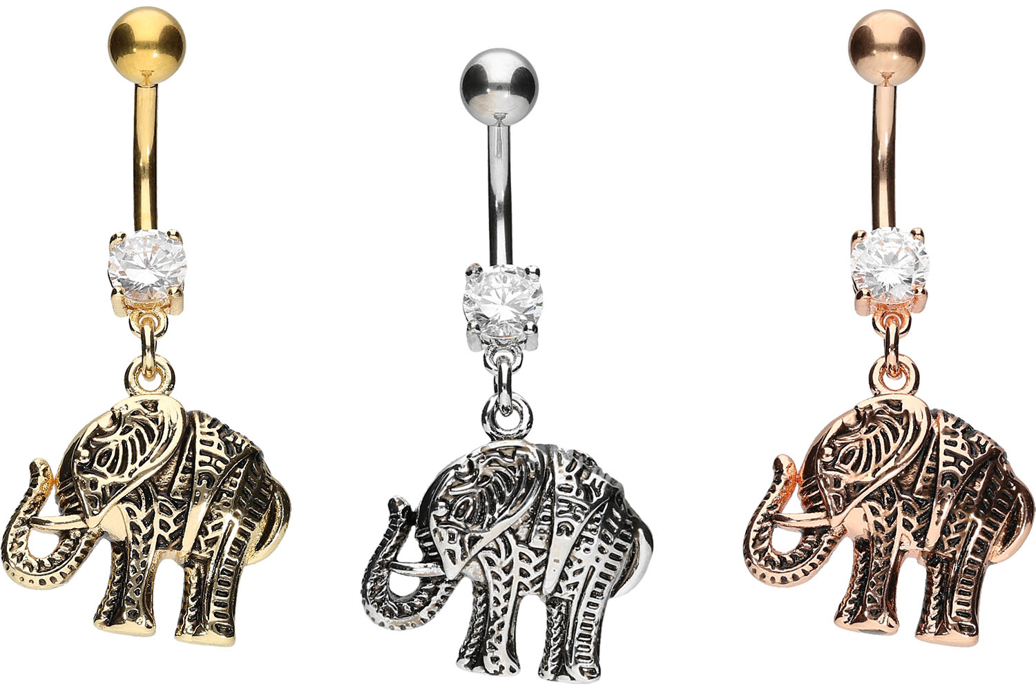 Chirurgenstahl Bananabell mit Brass-Design ELEFANT ++SALE++ (BSB335_[91216])