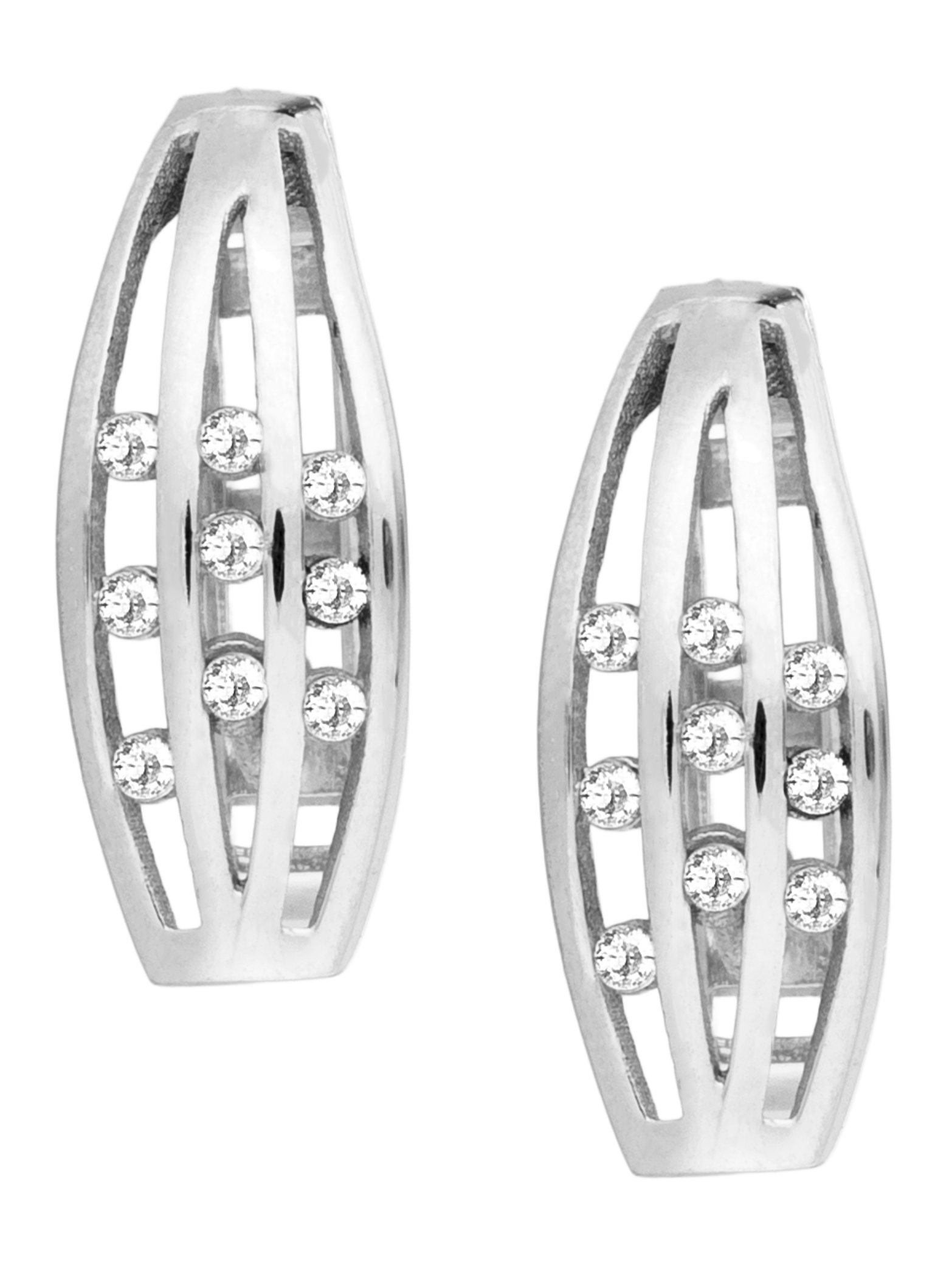 Creolen Silber 925/- mit CZ rhodiniert (280130)