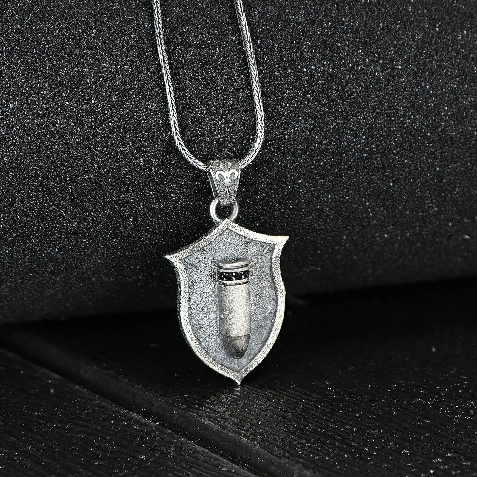 925K Sterling Silver Bullet Necklace
