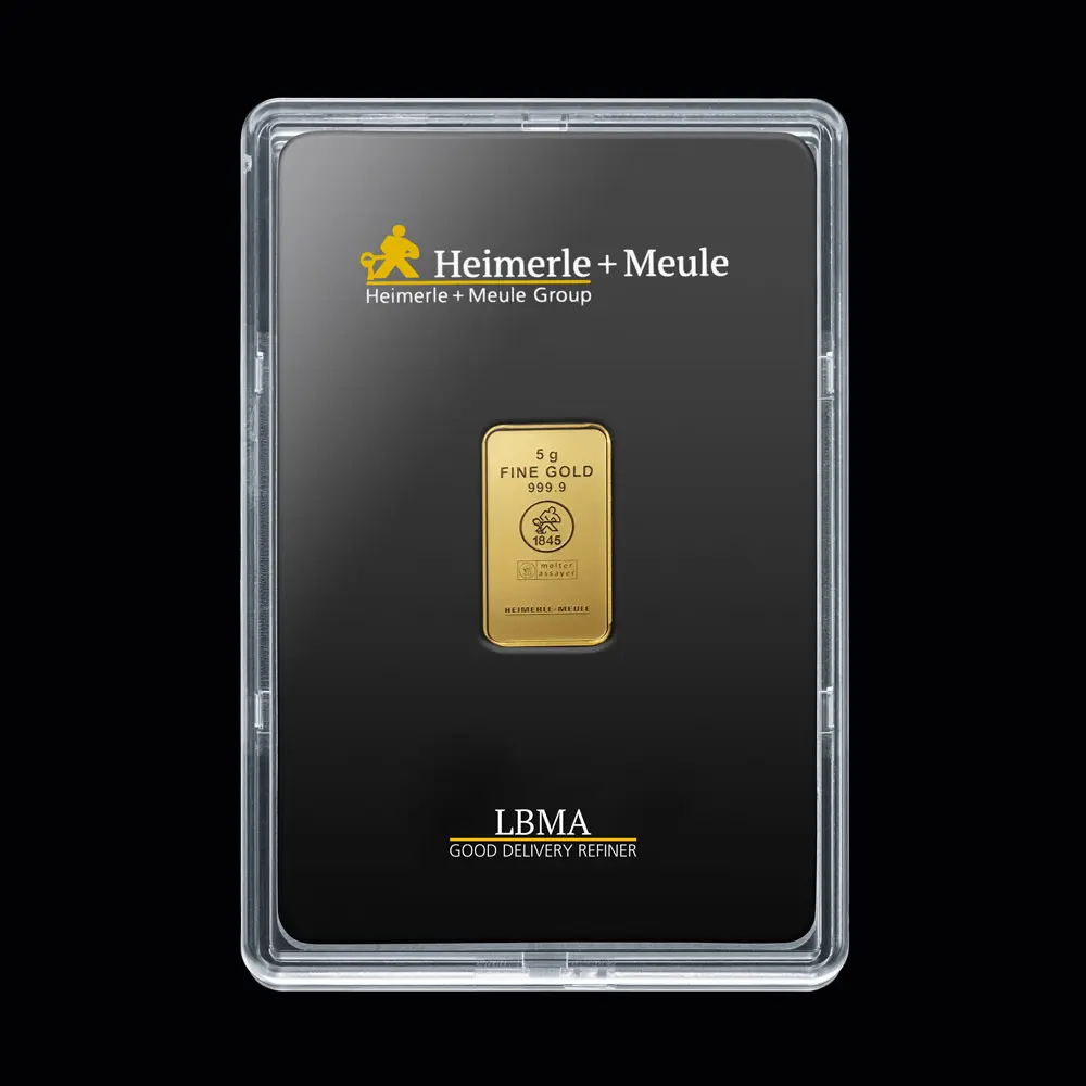 Goldbarren 5 g. H+M geprägt