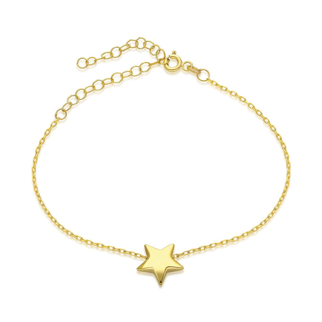 Star Figured Plain Bracelet - 925 SILVER