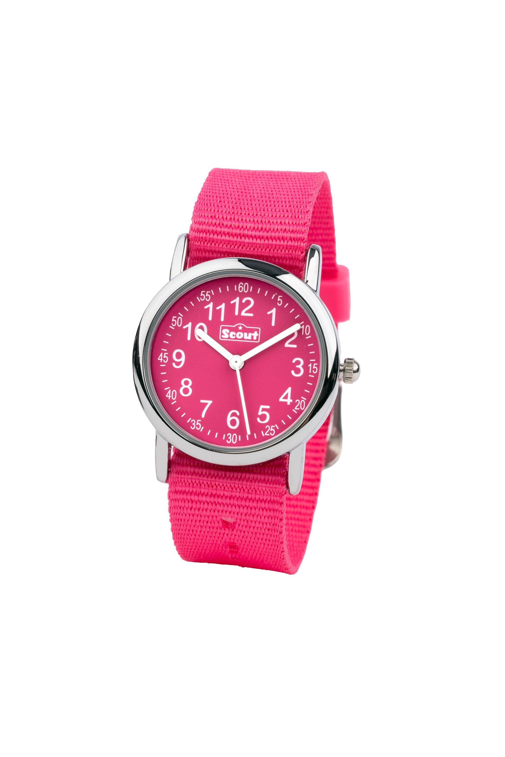 Scout Kinderuhr analog aus der Serie "Start up" mit pinkem Textilband und Quarzwerk, wasserdicht bis 5bar - OneSize (164000004)