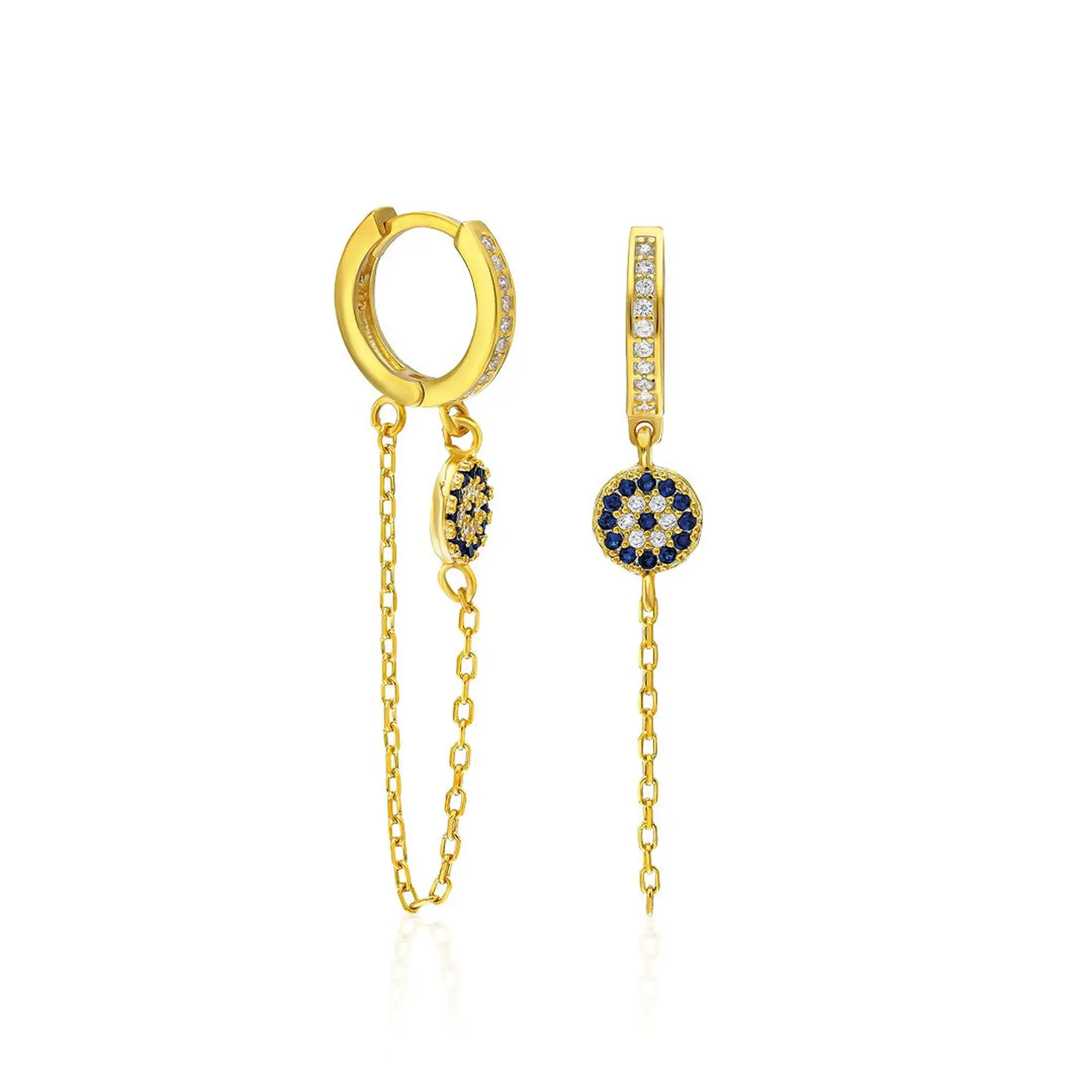 Dangling Evil Eye Earring - 925 SILVER