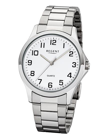 REGENT 1152412 Herrenuhr 39 mm Weiß Silber Metall 5 BAR