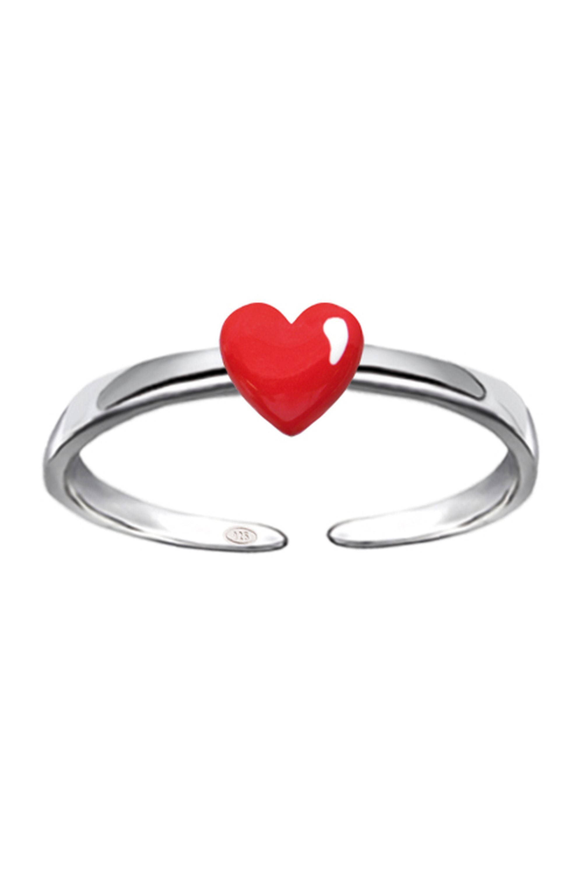 Scout Ring 925/- Sterling Silber rhodiniert Herz rot - OneSize (160270002)