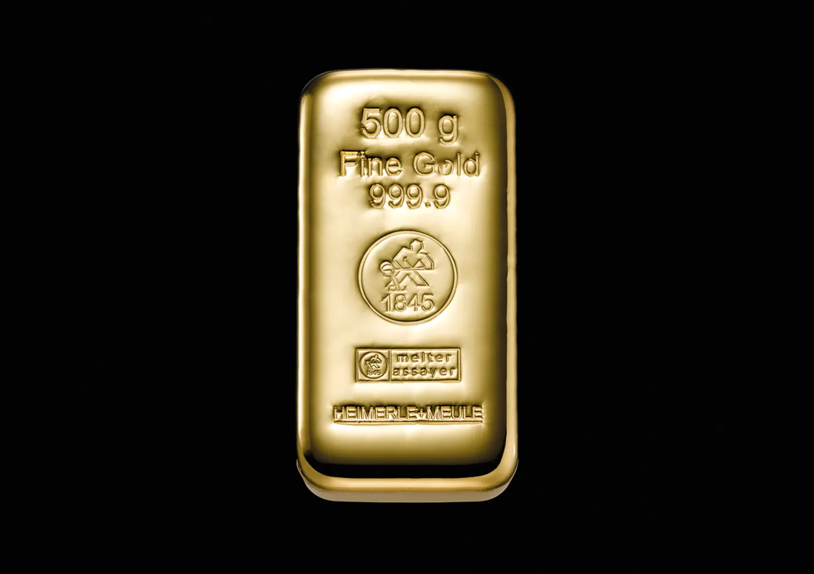 Goldbarren 500 g. gegossen H+M