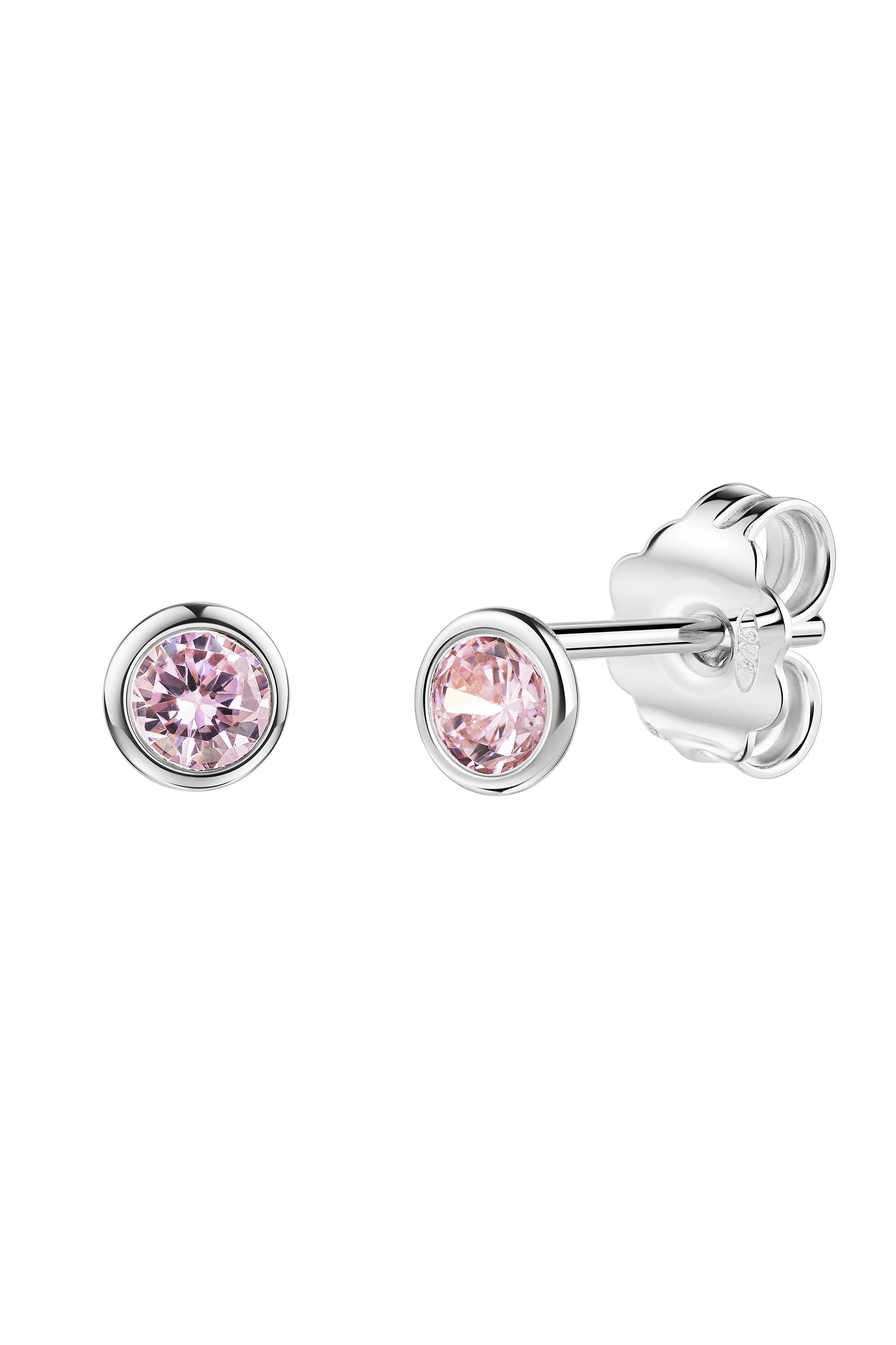 Scout Ohrstecker 925/- Sterling Silber rhodiniert Kristall rosa (160220023)