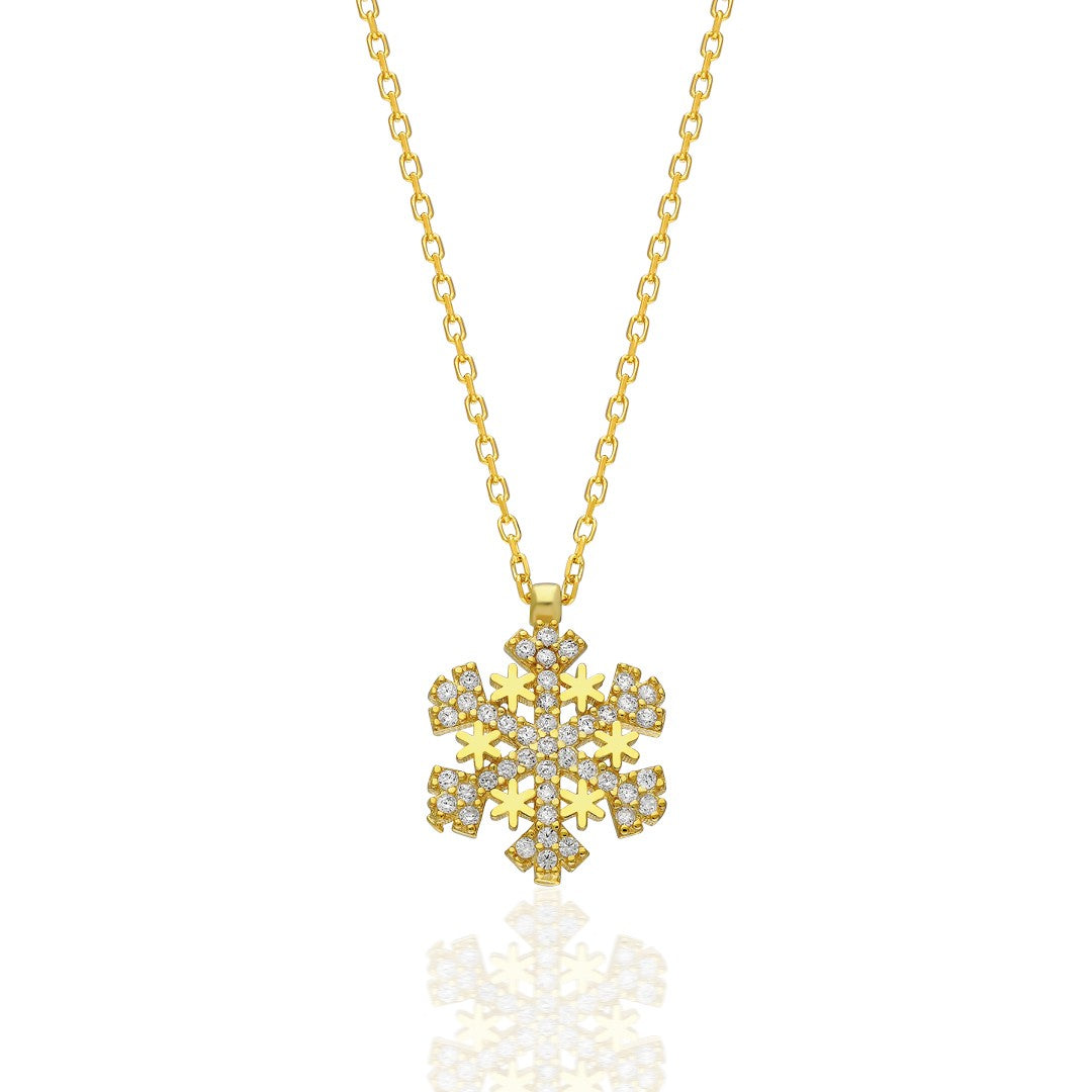 Sparkling Snowflake Necklace - 925 SILVER