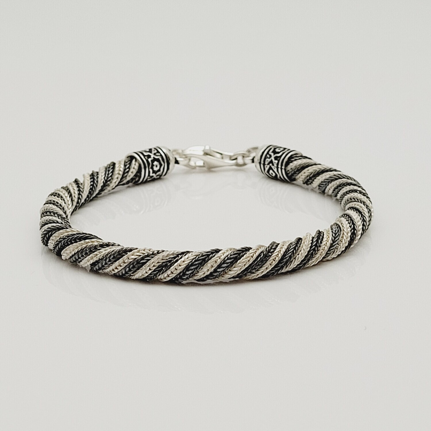 Bracelet Present 925 Silver Gray Black
