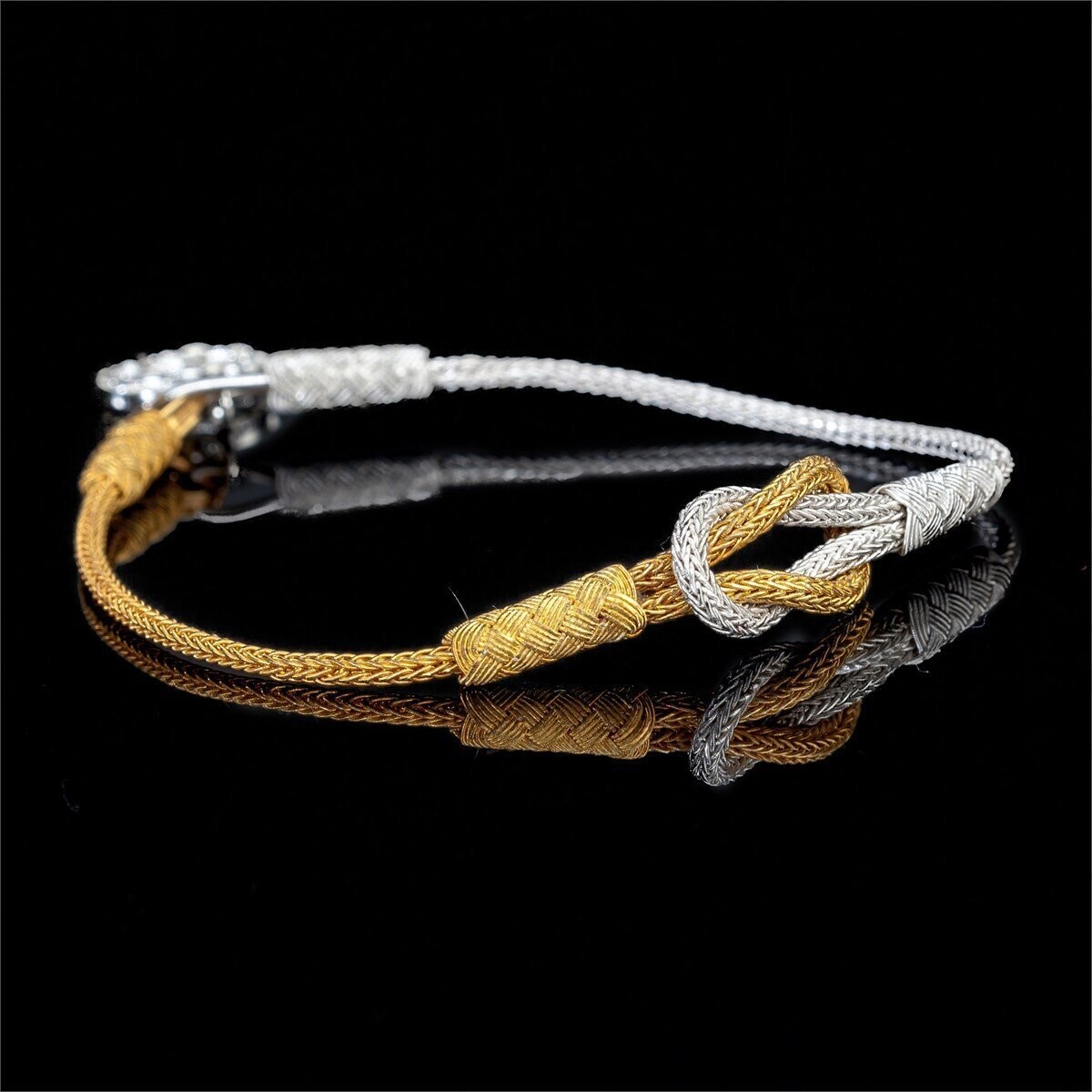 Magic Ancient Touch White & Gold Plated Unisex Armband | Wadlyn (WAD/044)