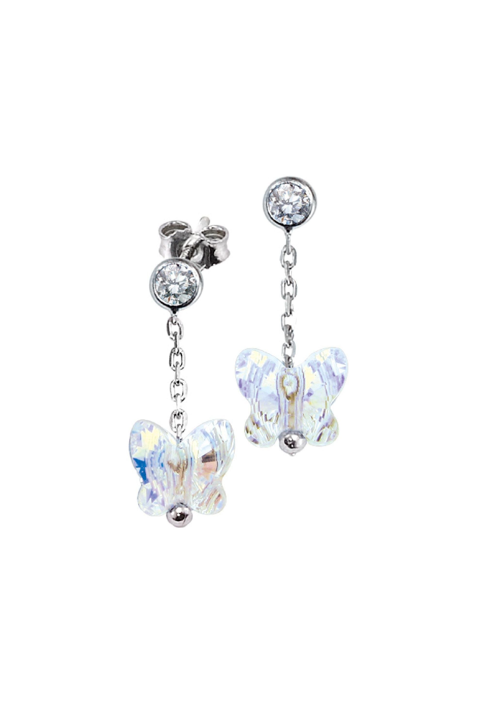 Scout Ohrstecker Silber 925 rhodiniert 20mm lang mit Schmetterling-Motiv aus Kristall - OneSize (160220007)