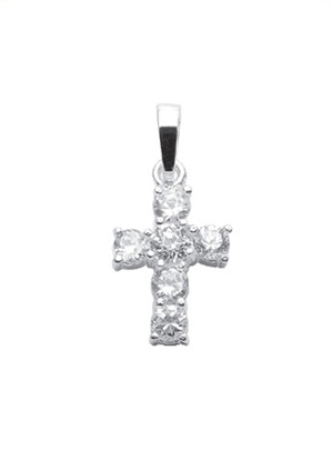 Kreuzanhänger aus Silber mit Zirkonia